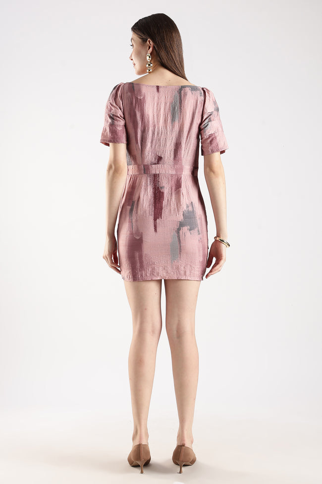 Women Pink Layered Bodycon Dress