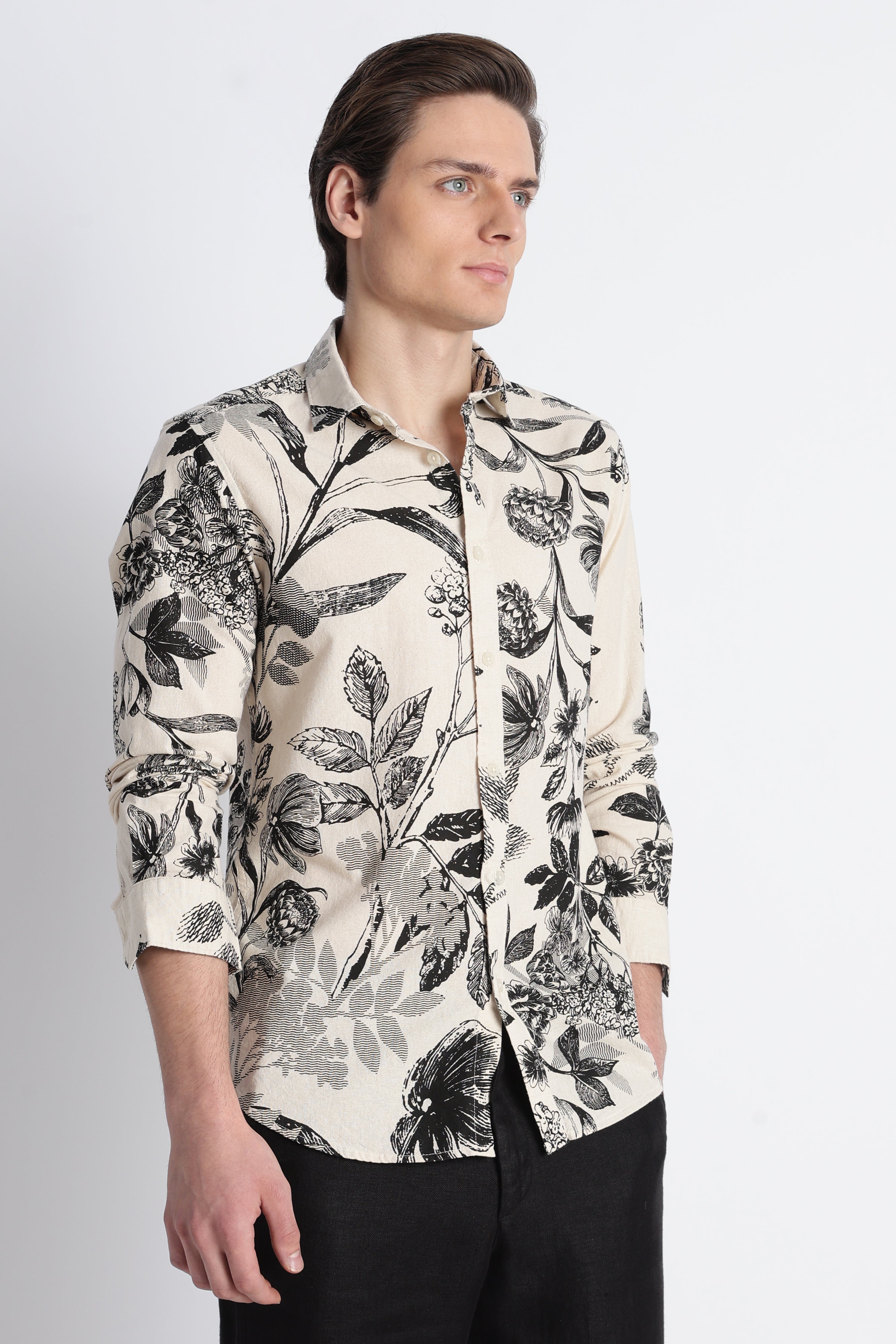 Men Abstract Block Print Shirt