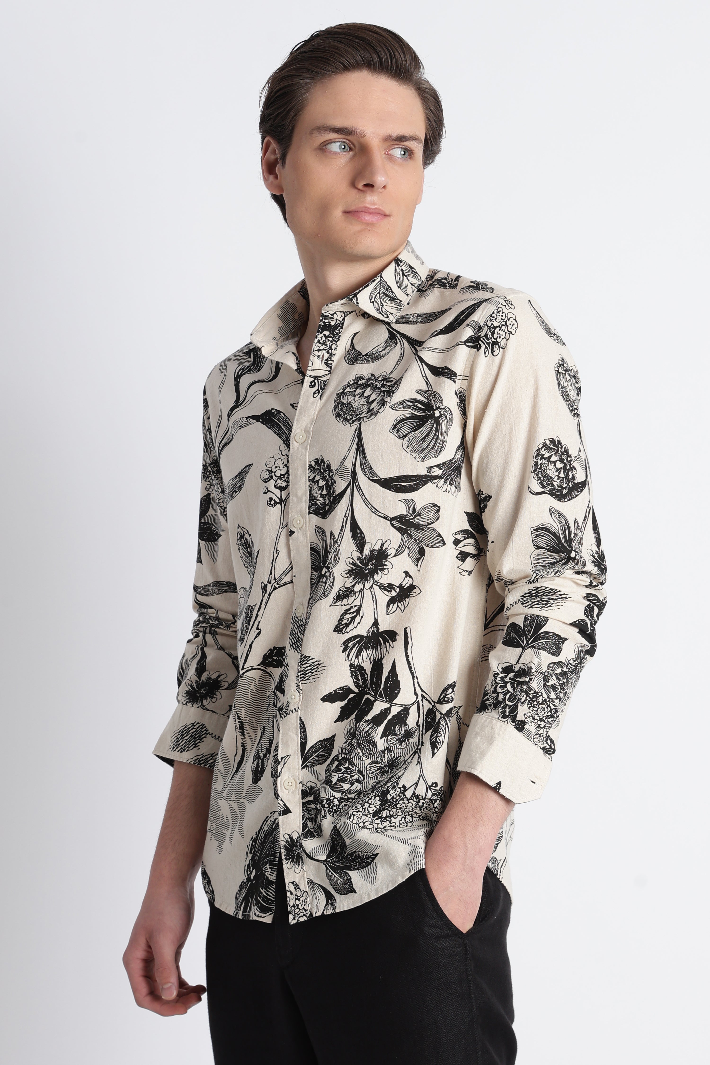 Men Abstract Block Print Shirt