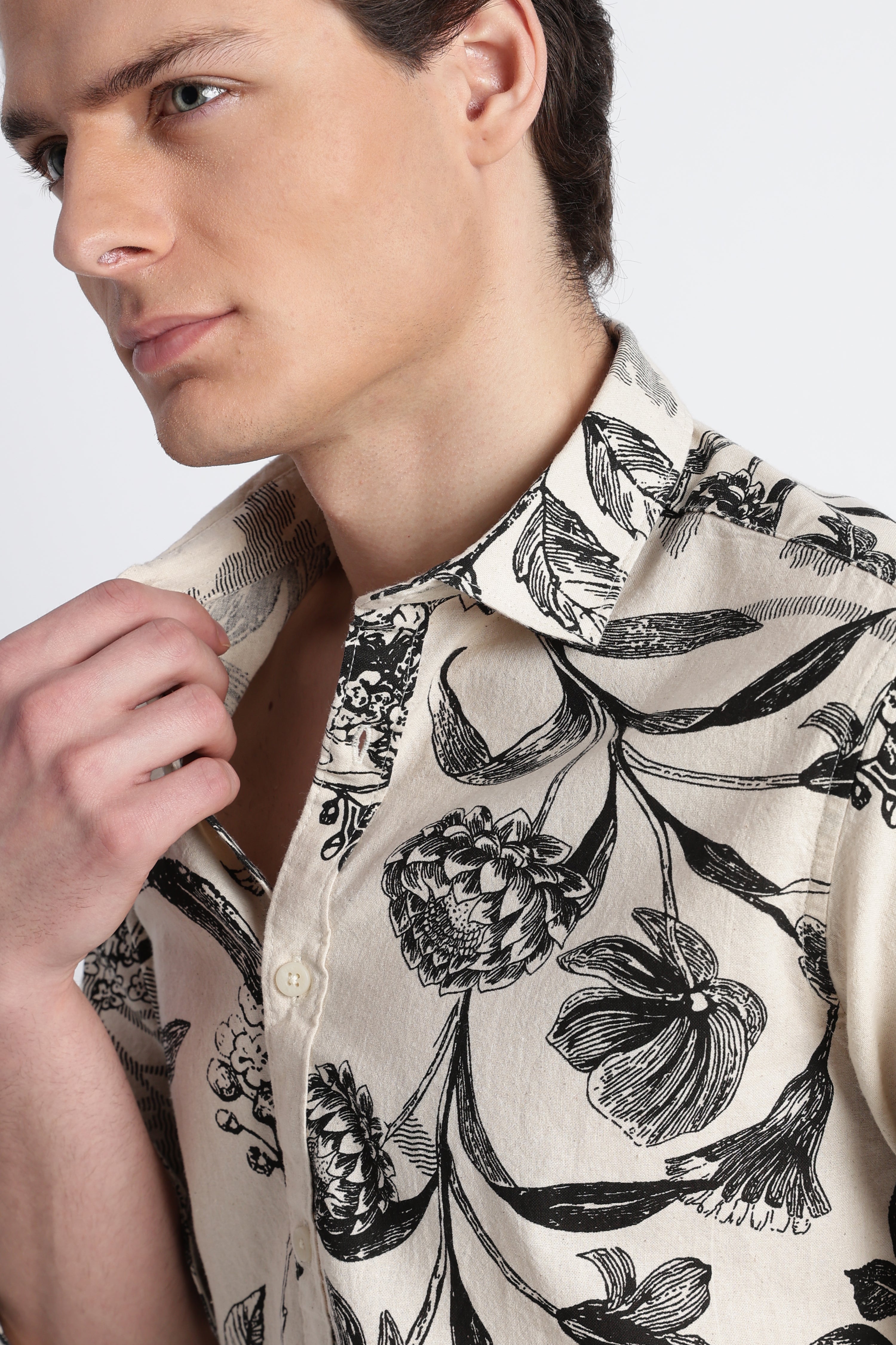 Men Abstract Block Print Shirt