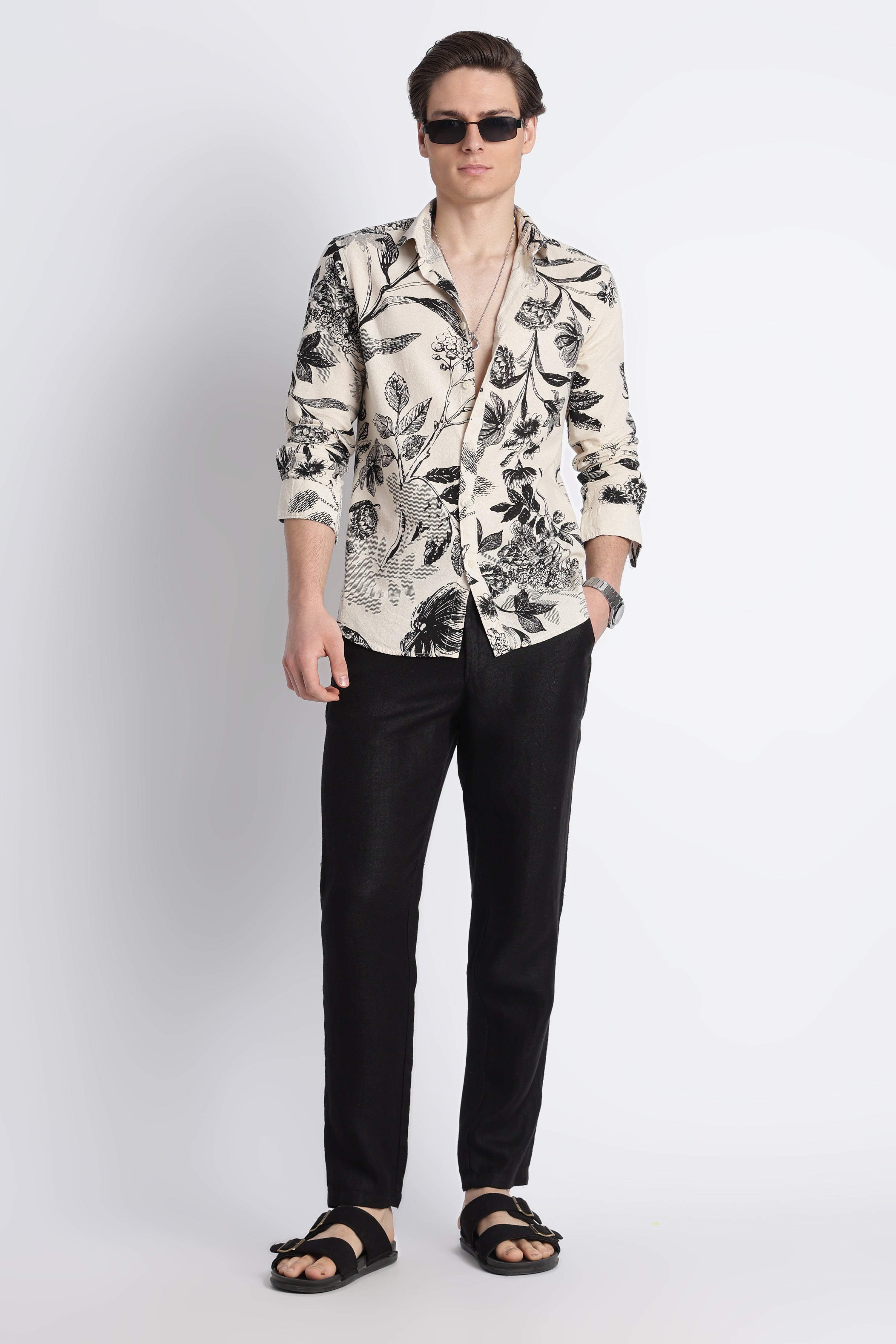 Men Abstract Block Print Shirt