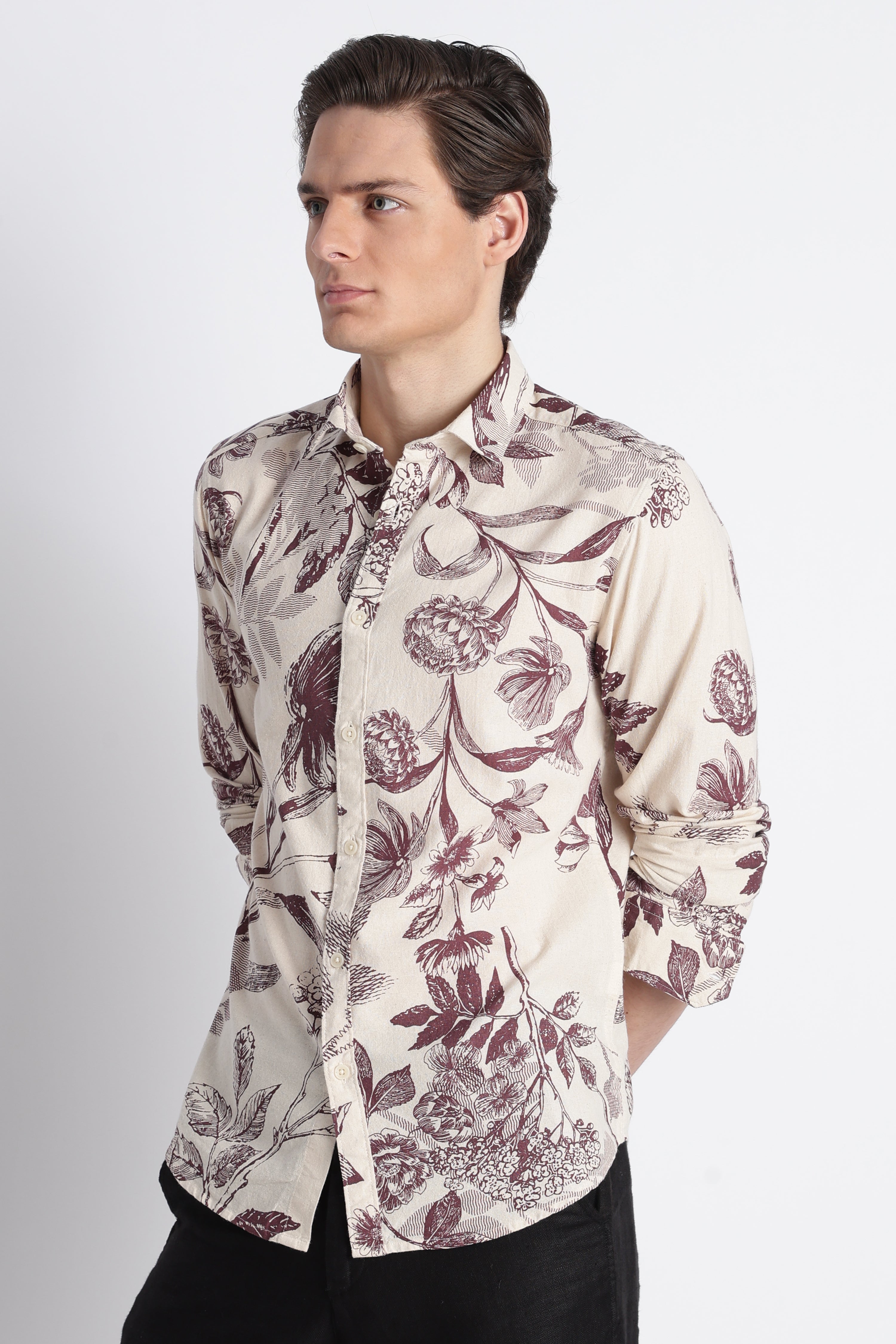 Men Abstract Block Print Shirt