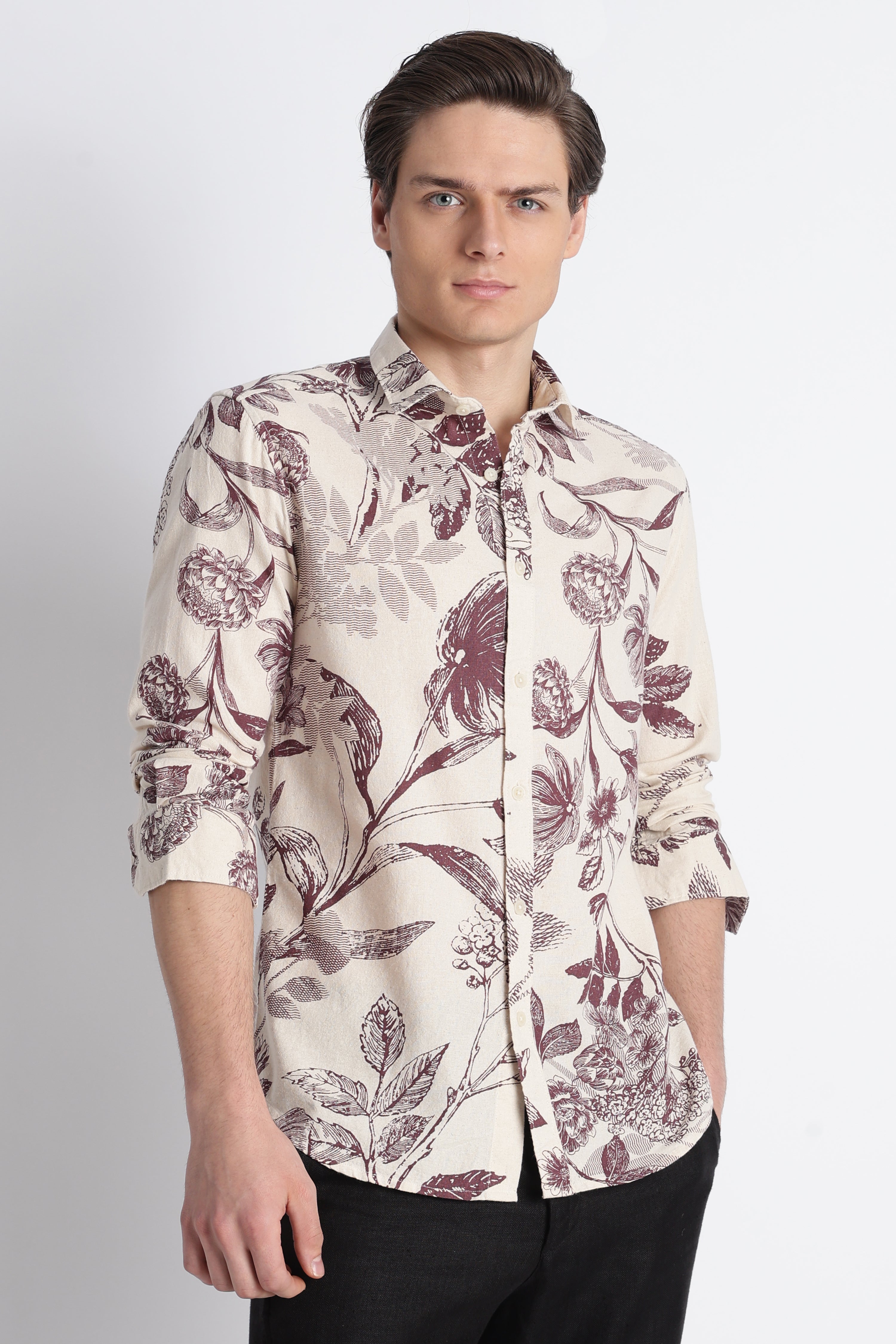 Men Abstract Block Print Shirt