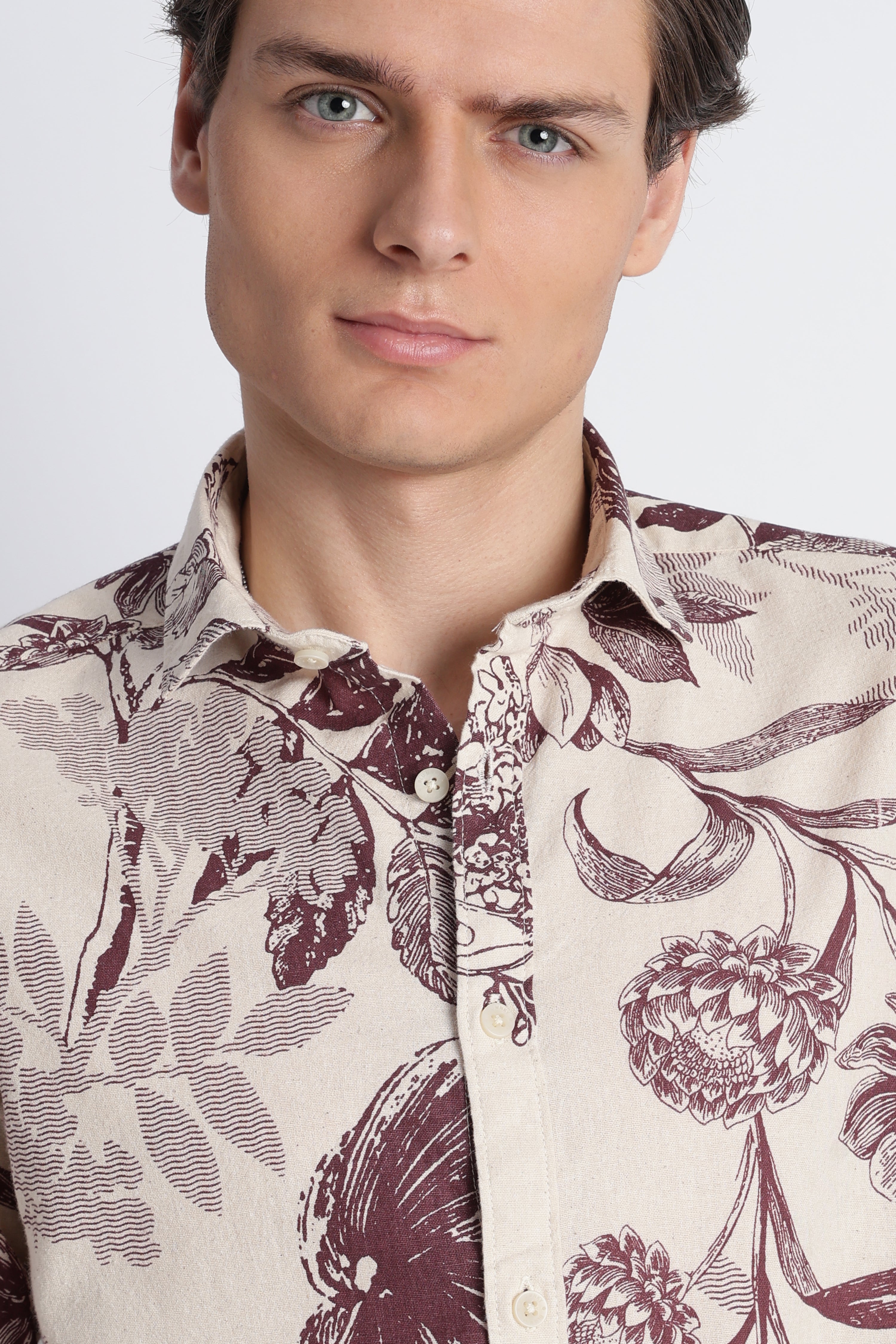 Men Abstract Block Print Shirt