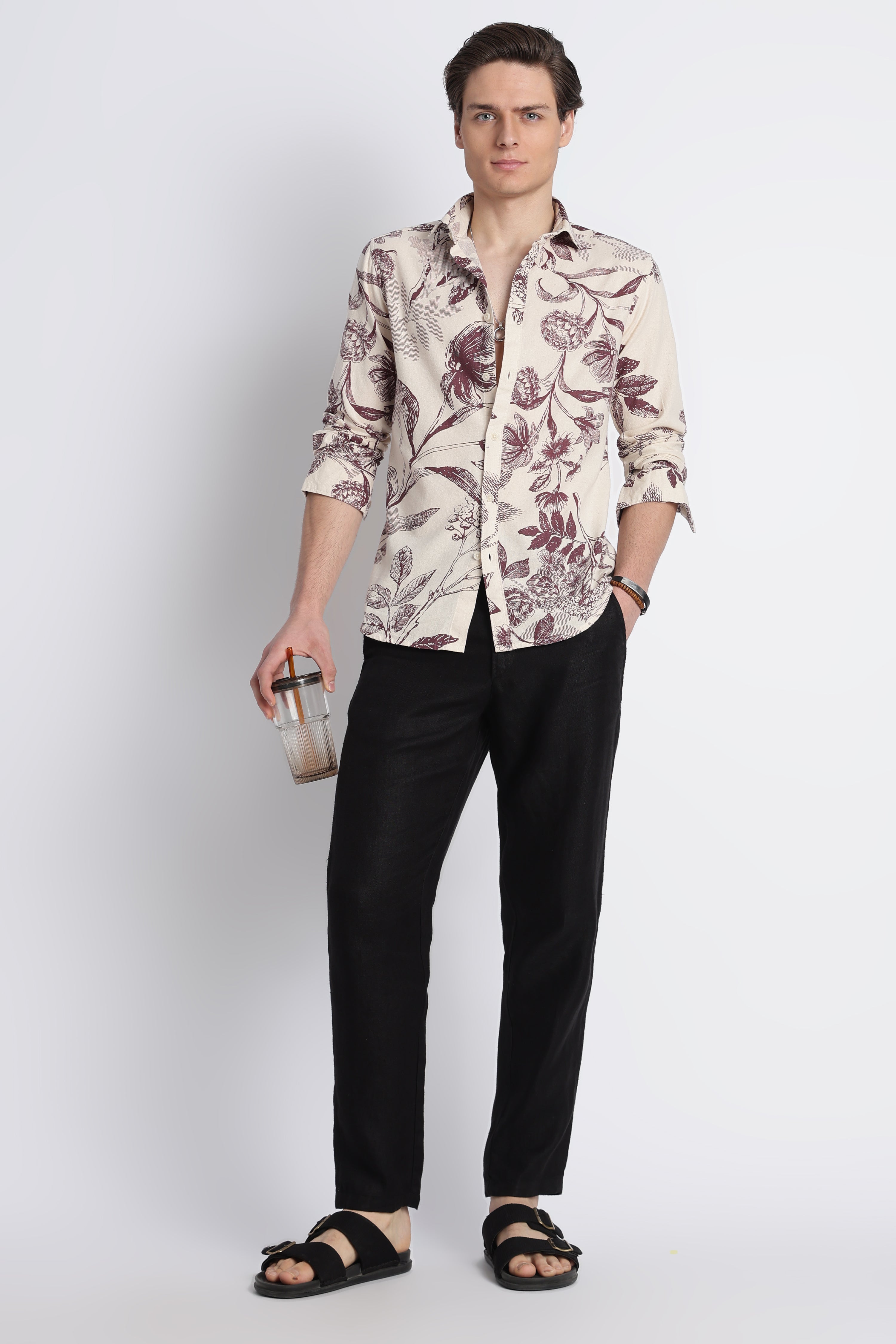 Men Abstract Block Print Shirt