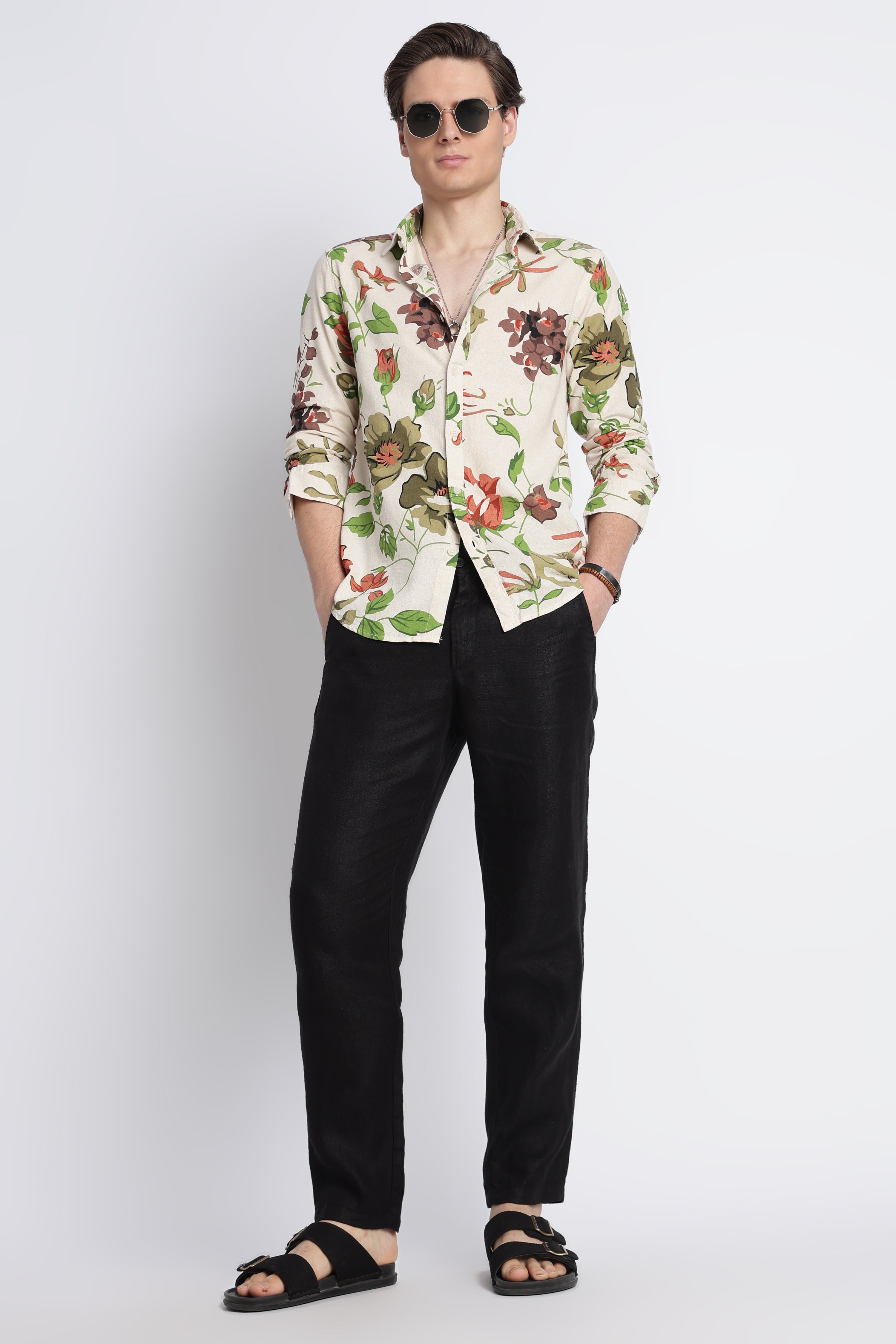 Men Abstract Block Print Shirt