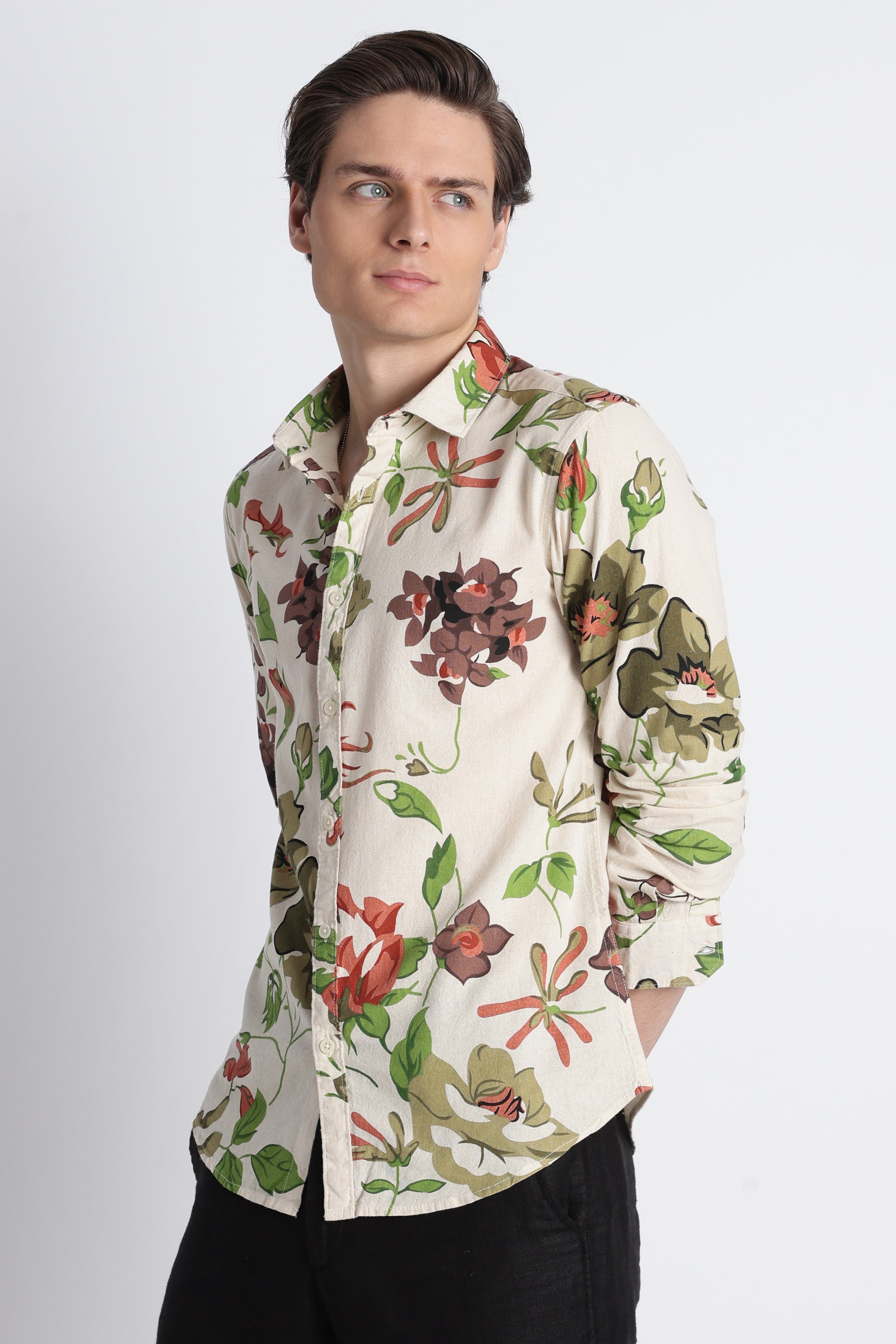 Men Abstract Block Print Shirt