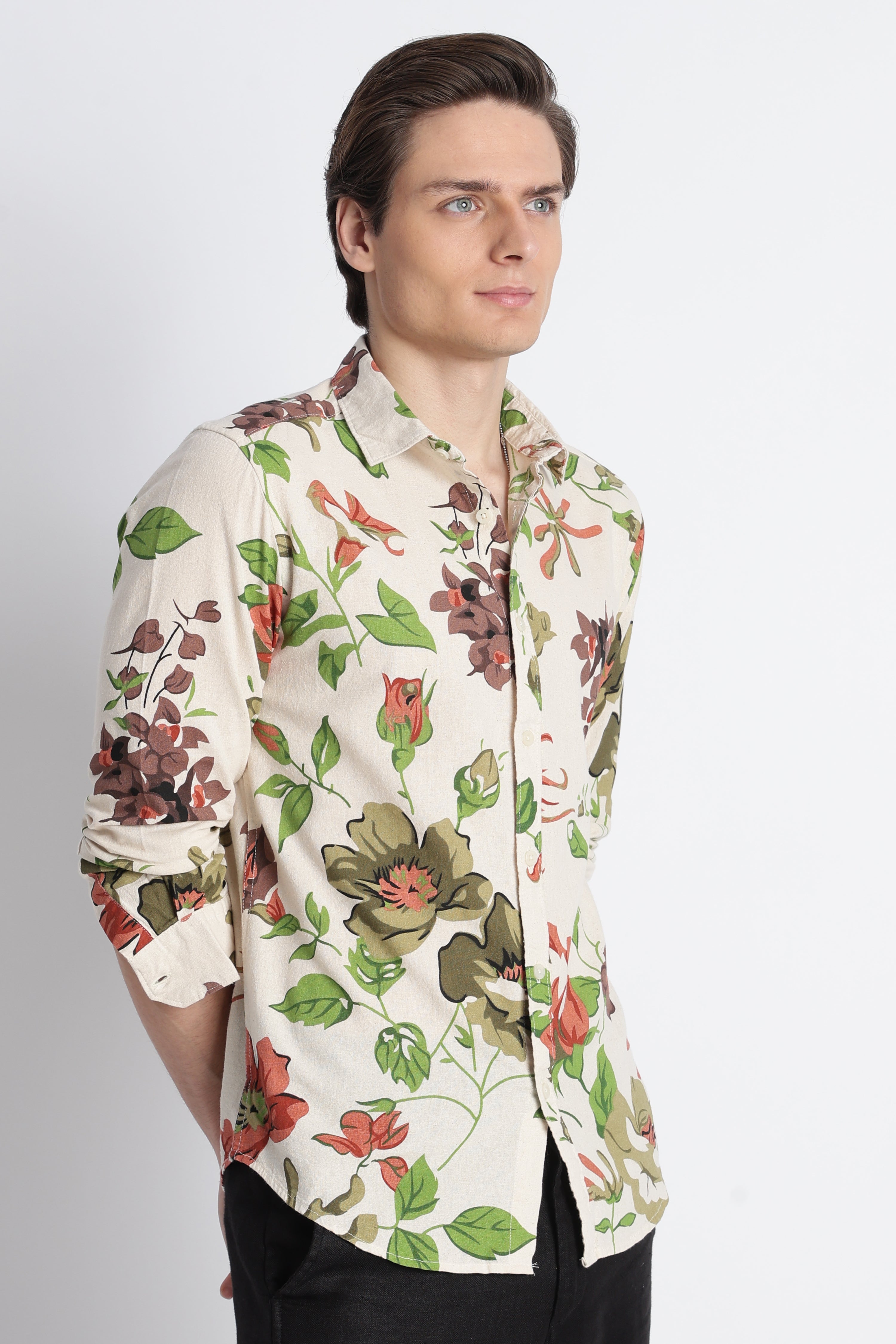 Men Abstract Block Print Shirt