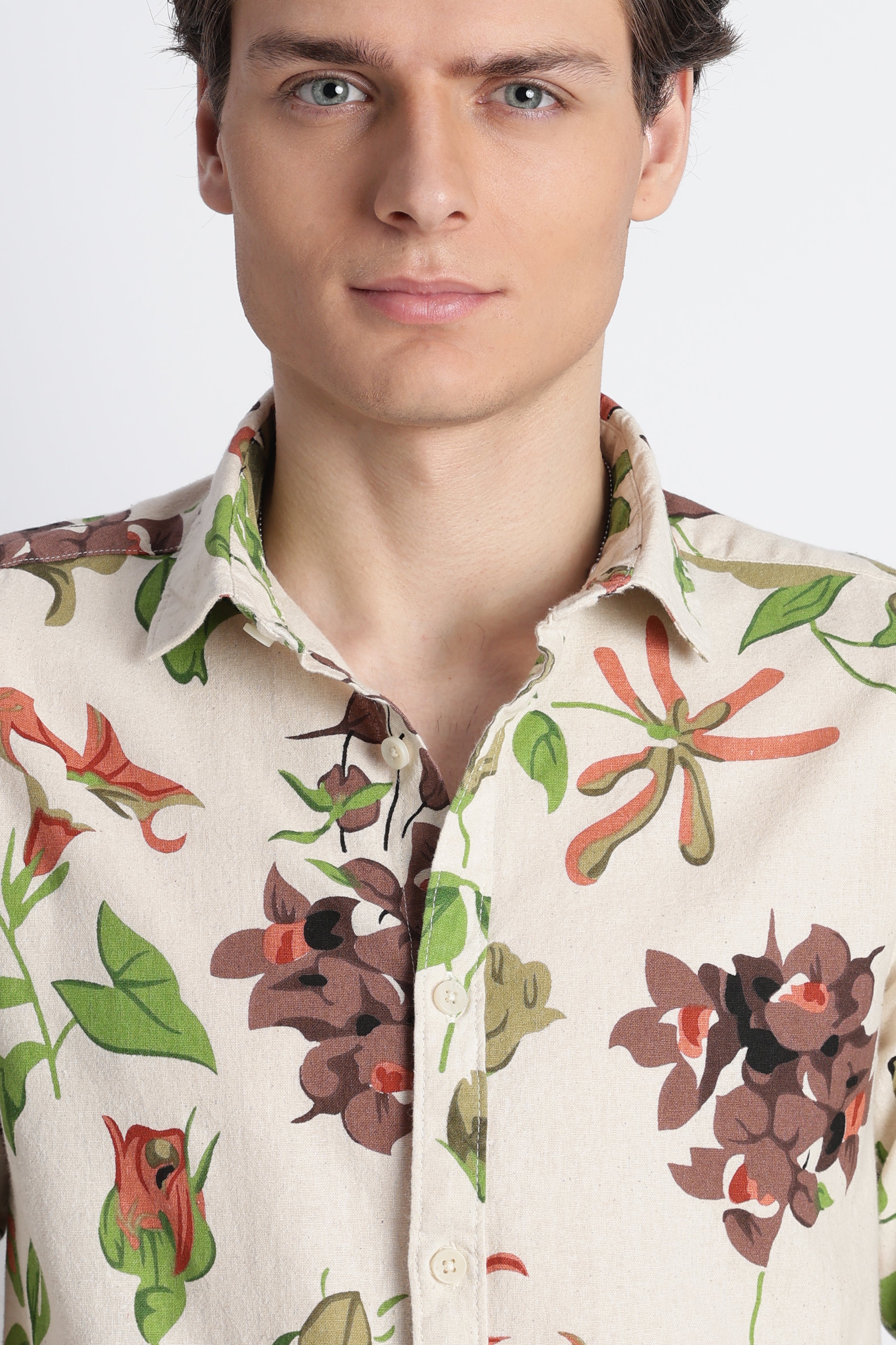 Men Abstract Block Print Shirt