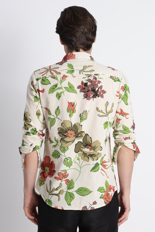 Men Abstract Block Print Shirt