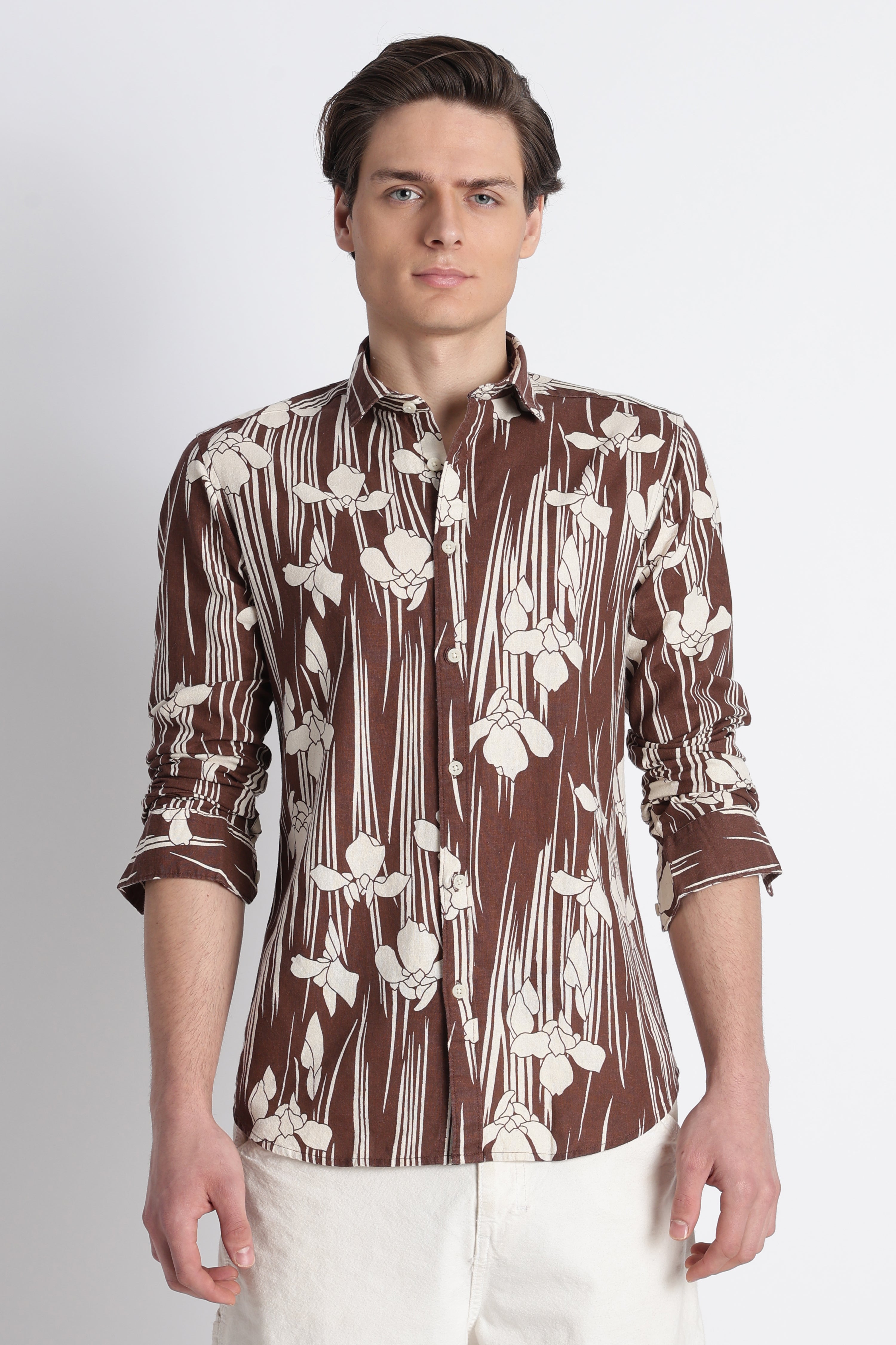 Men Abstract Block Print Shirt