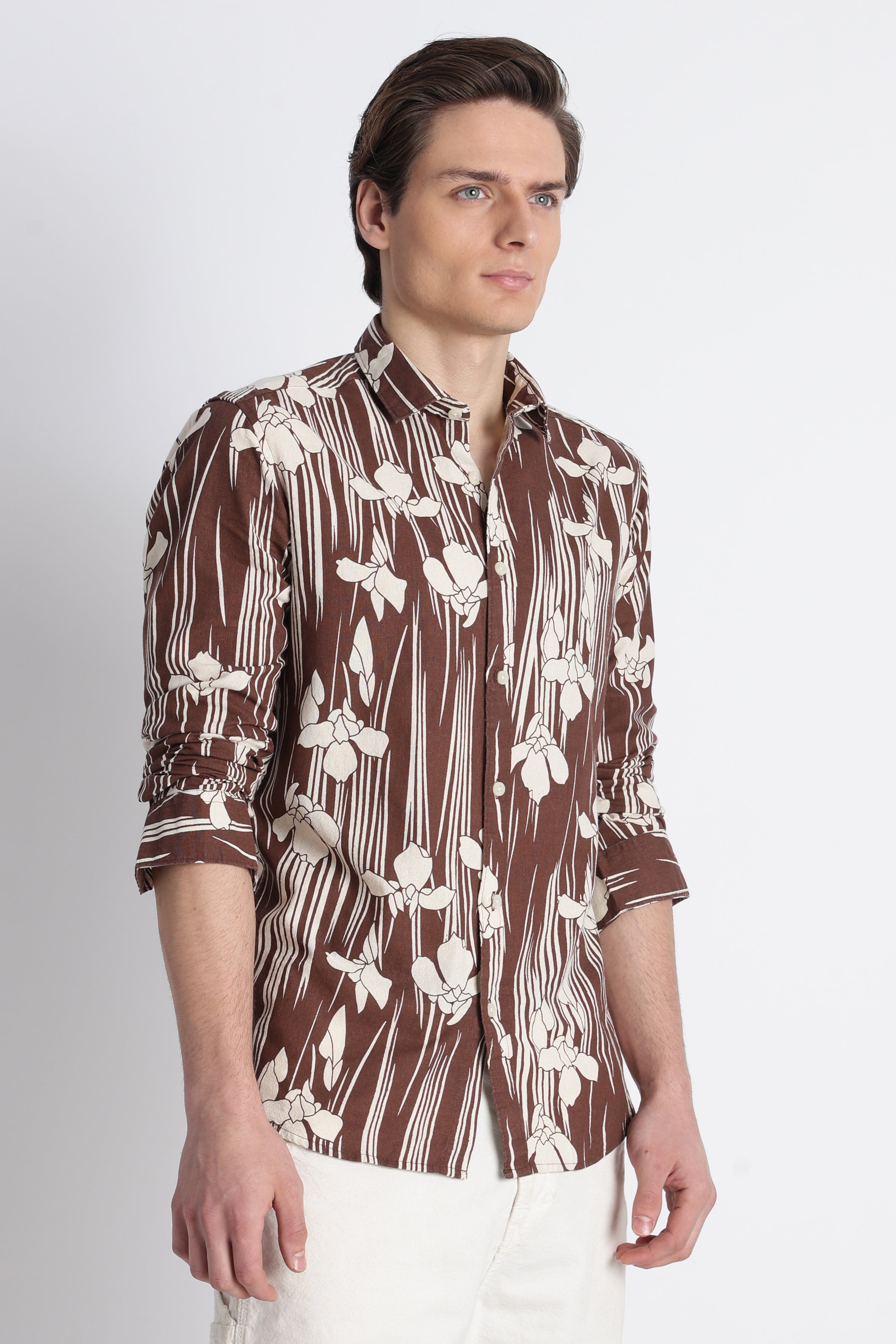 Men Abstract Block Print Shirt