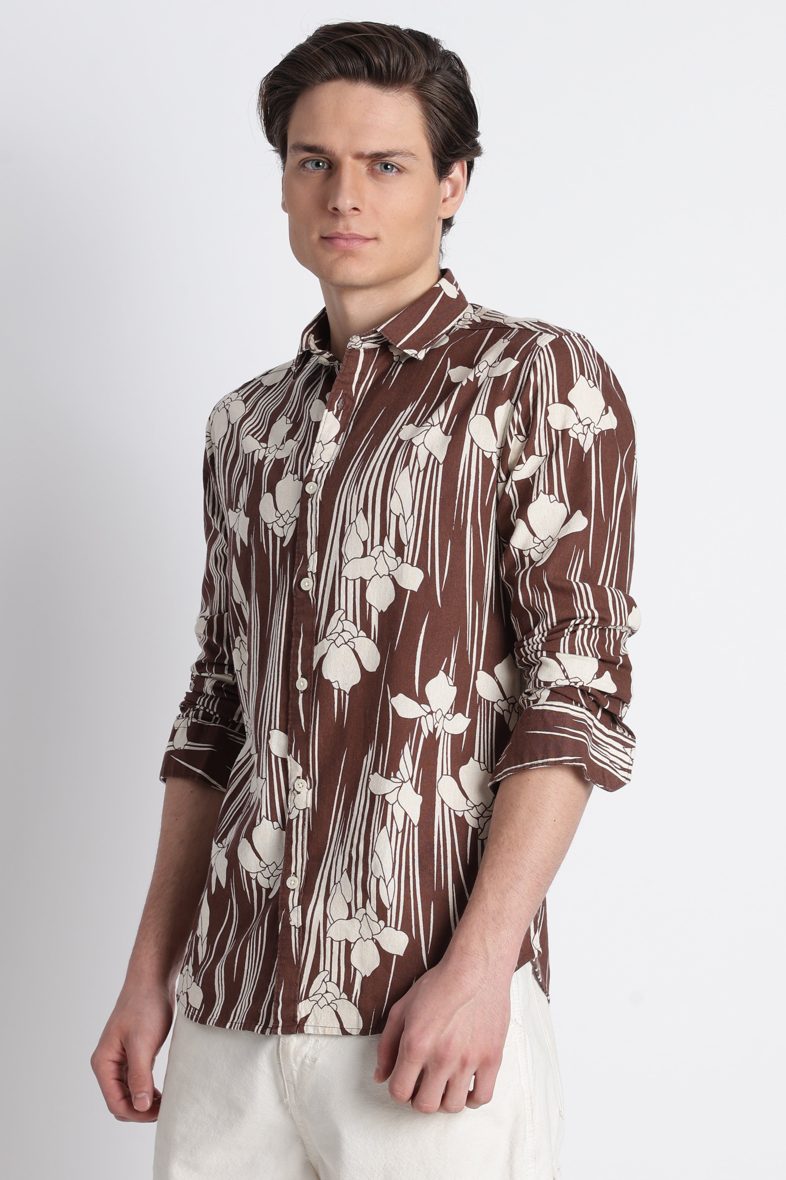 Men Abstract Block Print Shirt