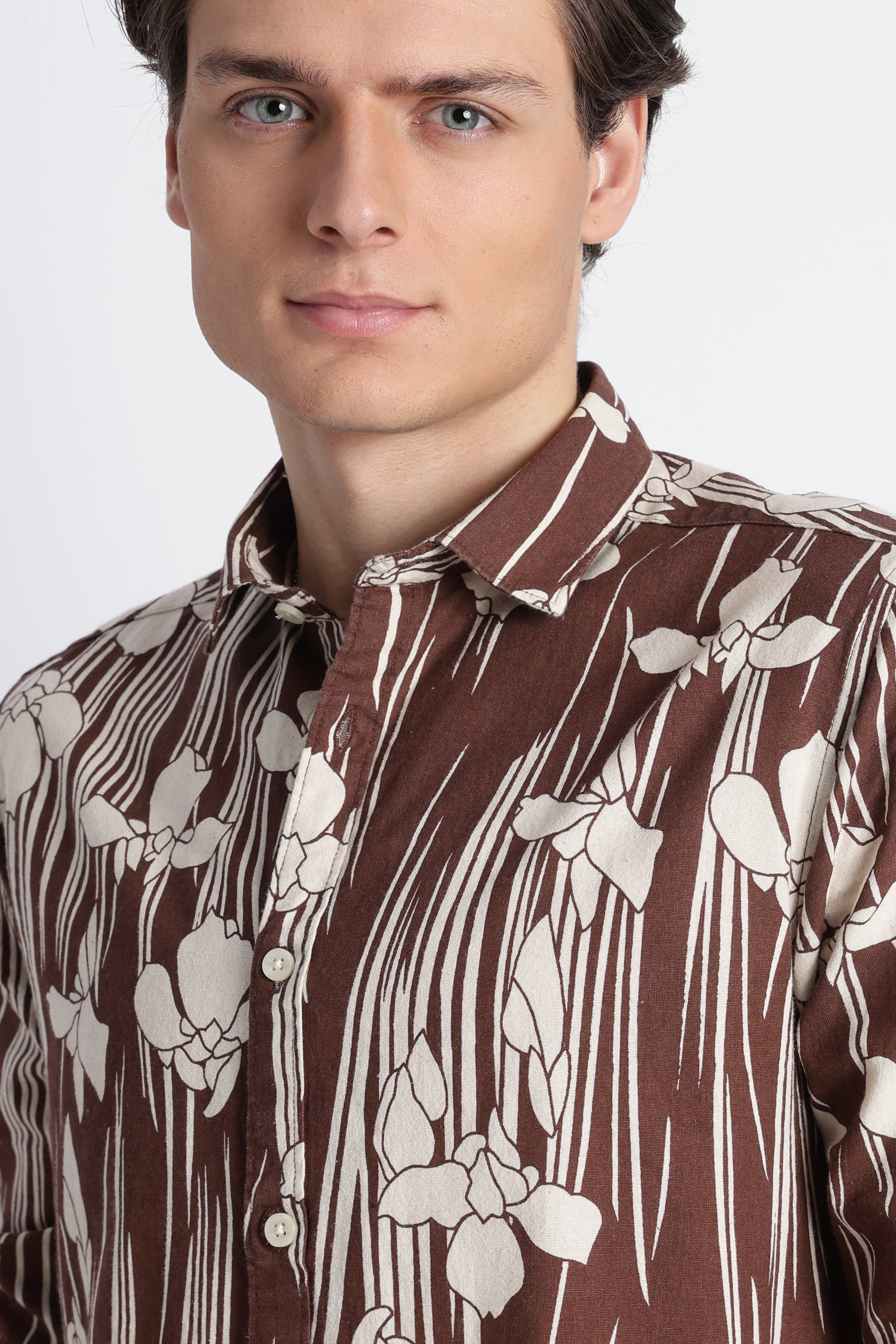 Men Abstract Block Print Shirt