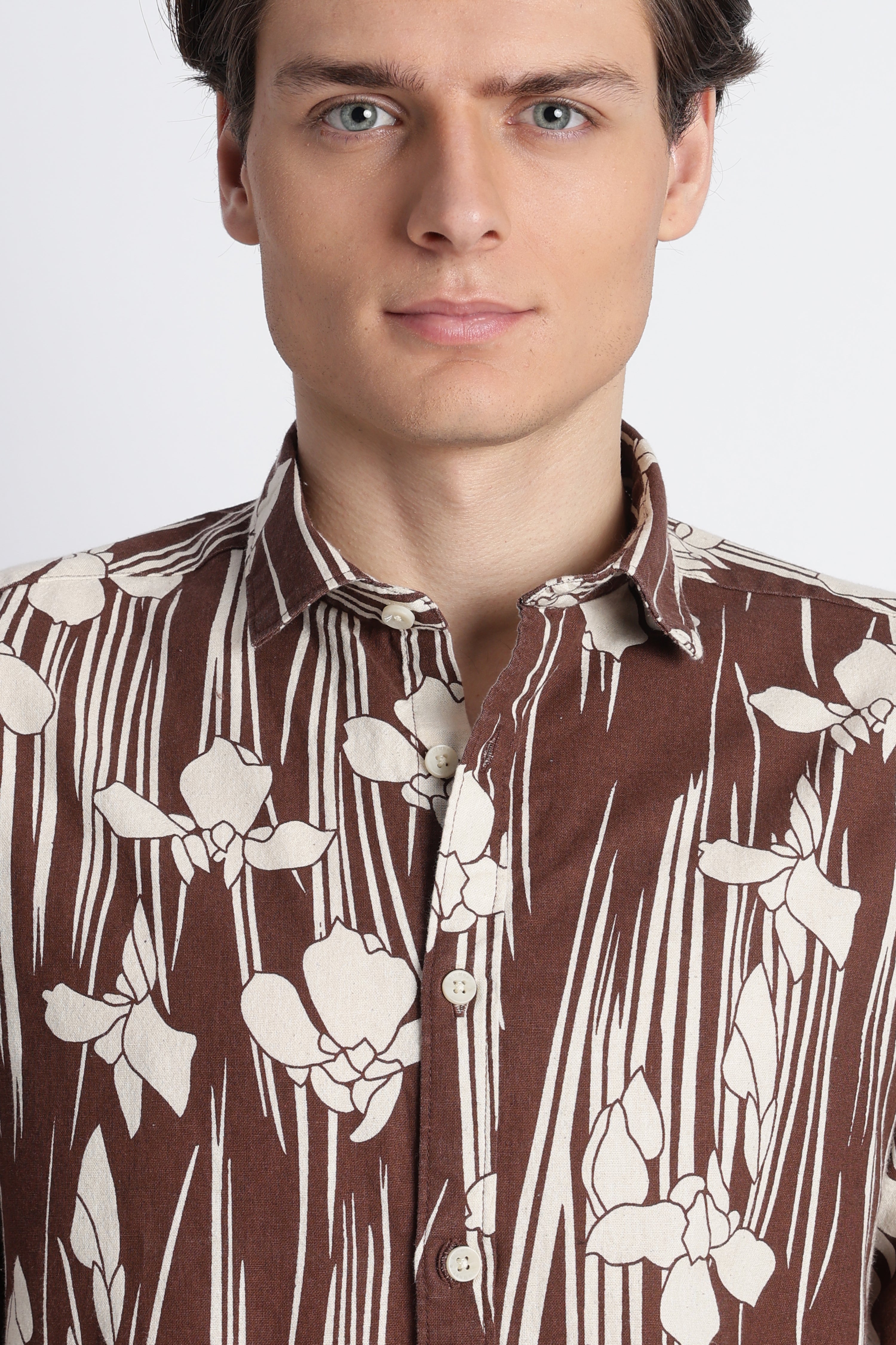 Men Abstract Block Print Shirt