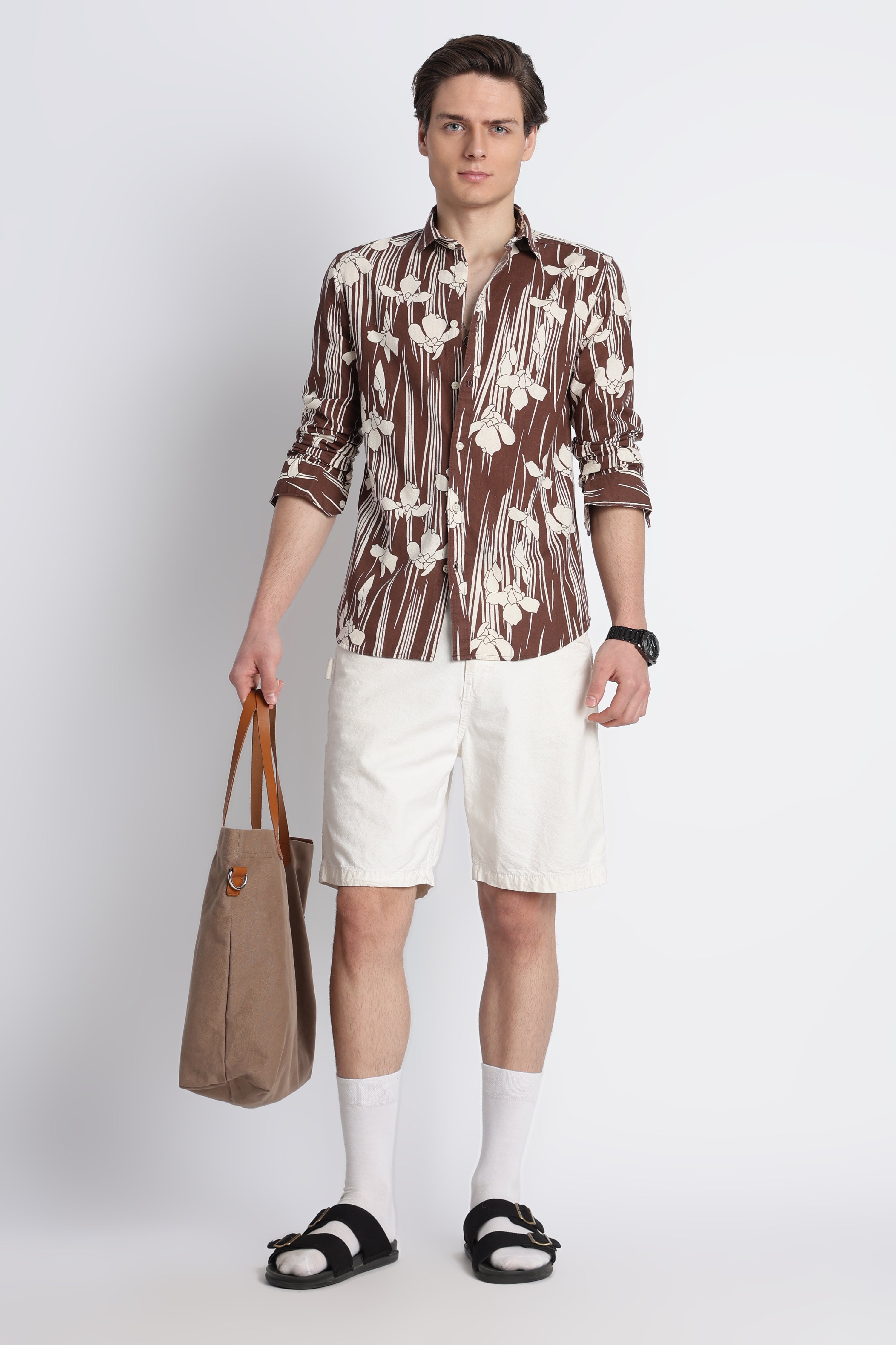 Men Abstract Block Print Shirt