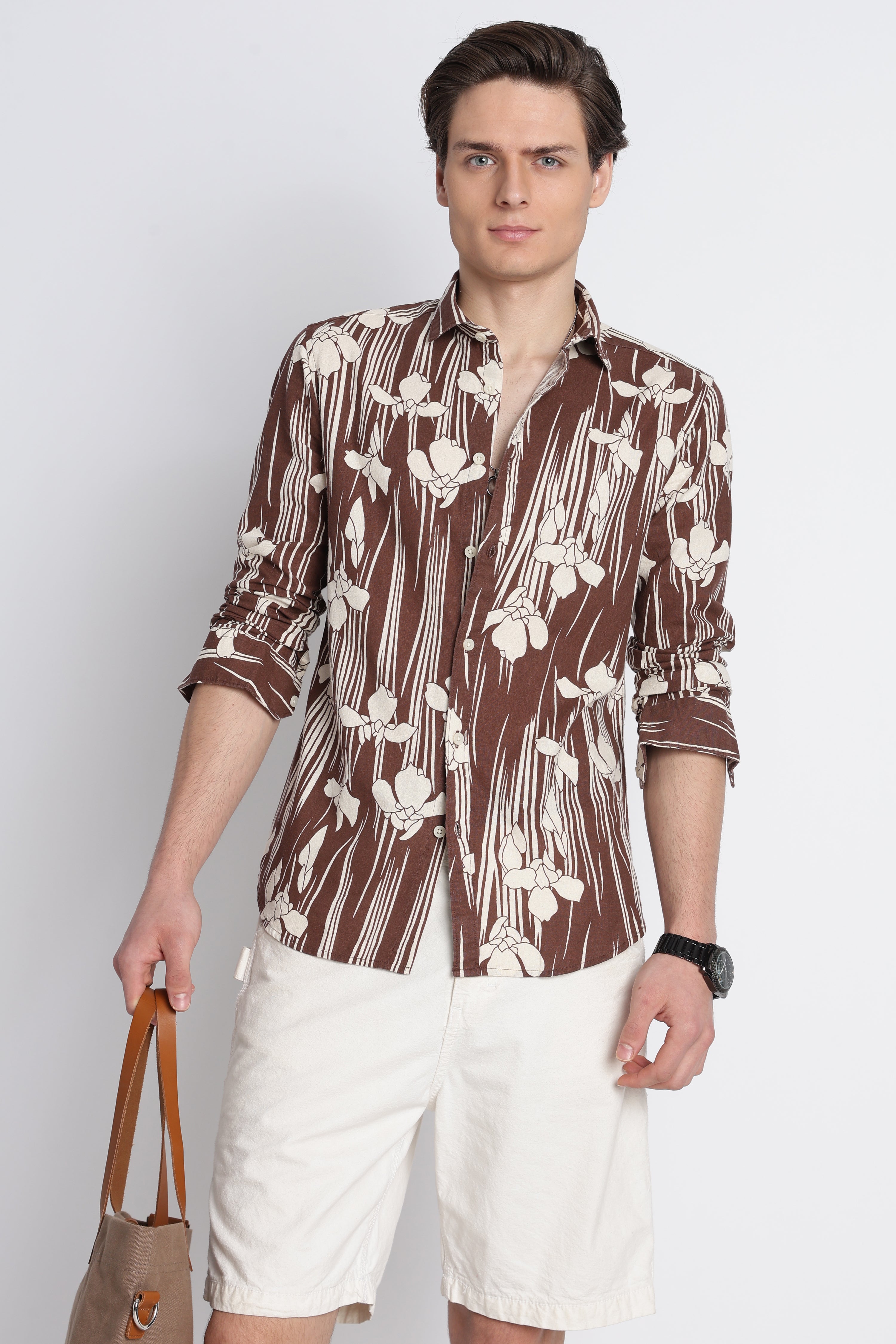 Men Abstract Block Print Shirt
