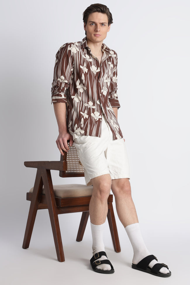 Men Abstract Block Print Shirt