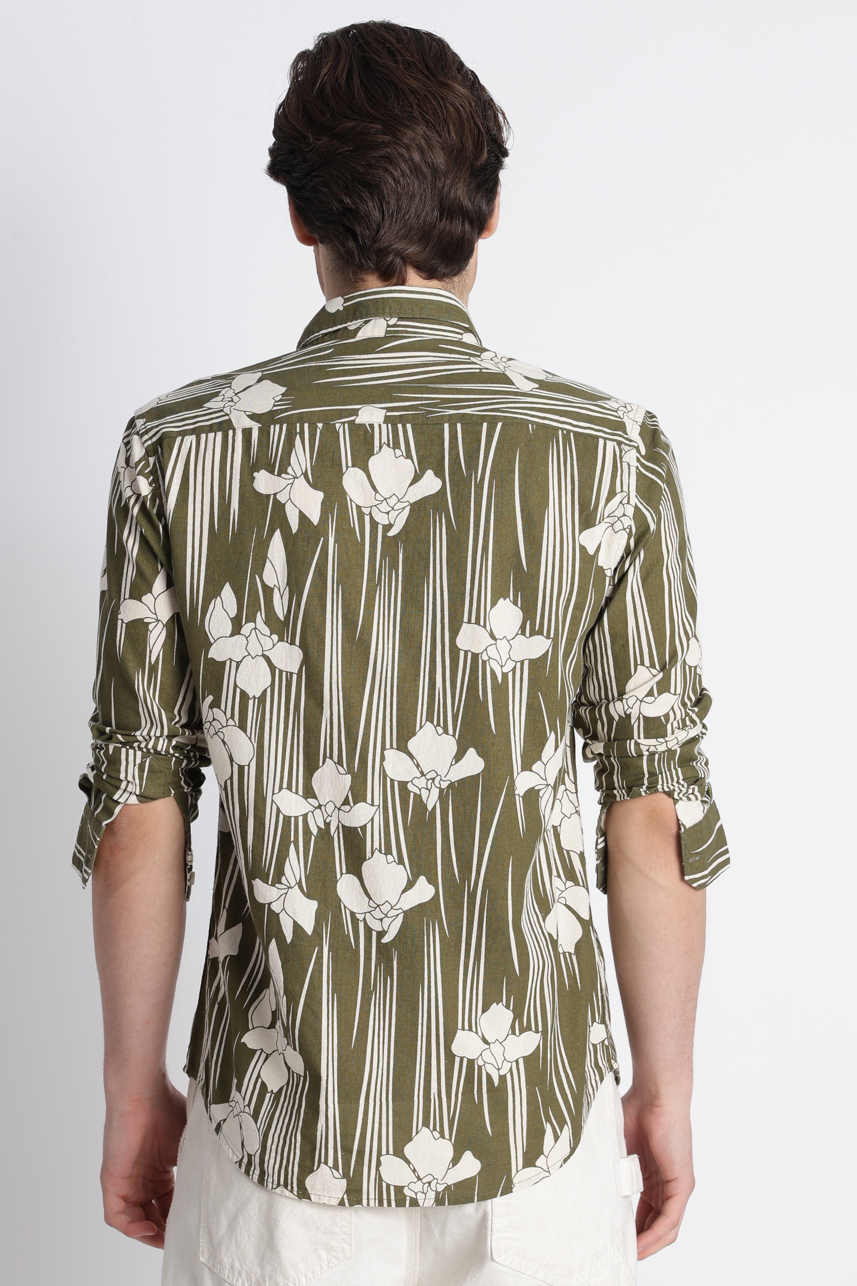 Men Abstract Block Print Shirt