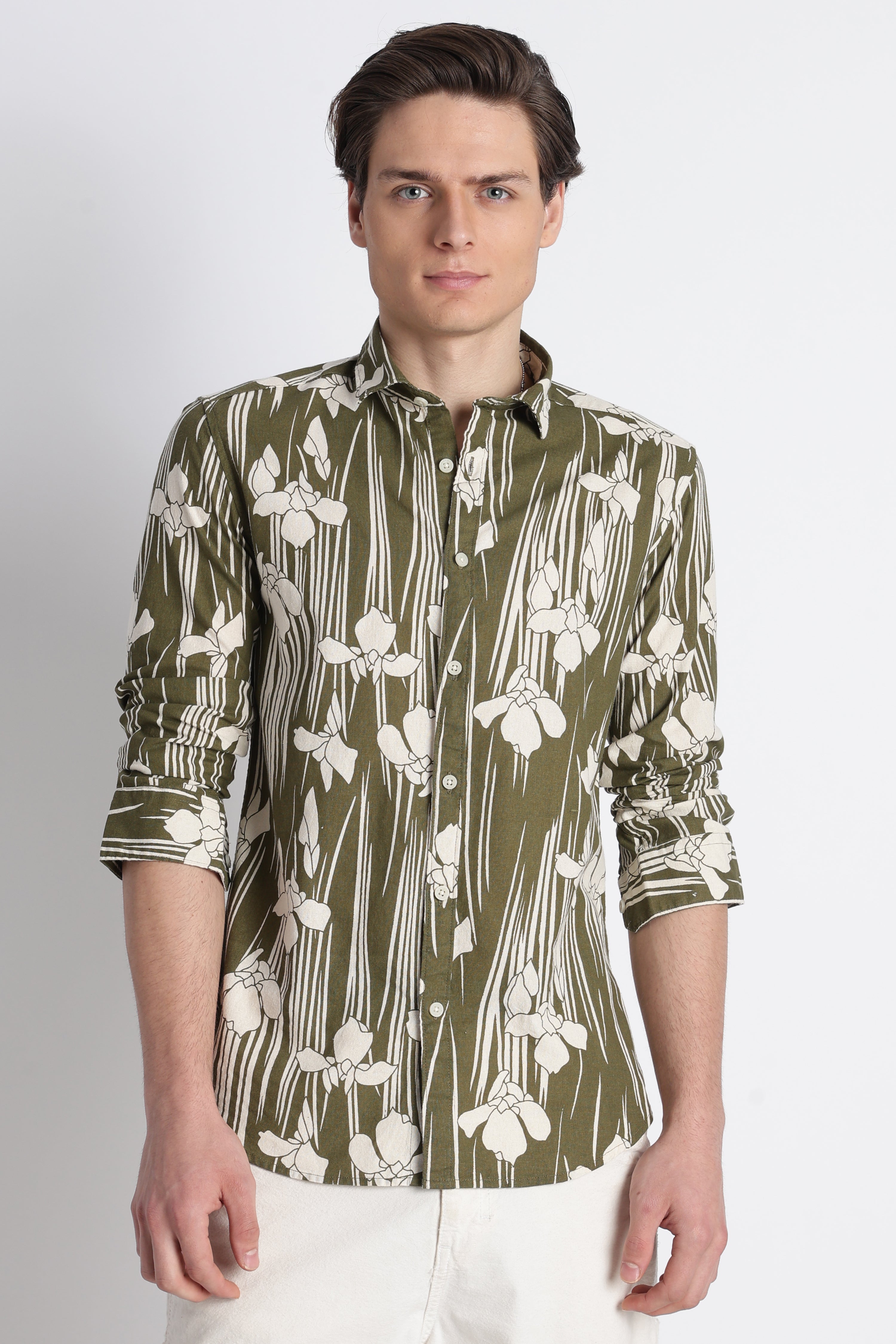Men Abstract Block Print Shirt