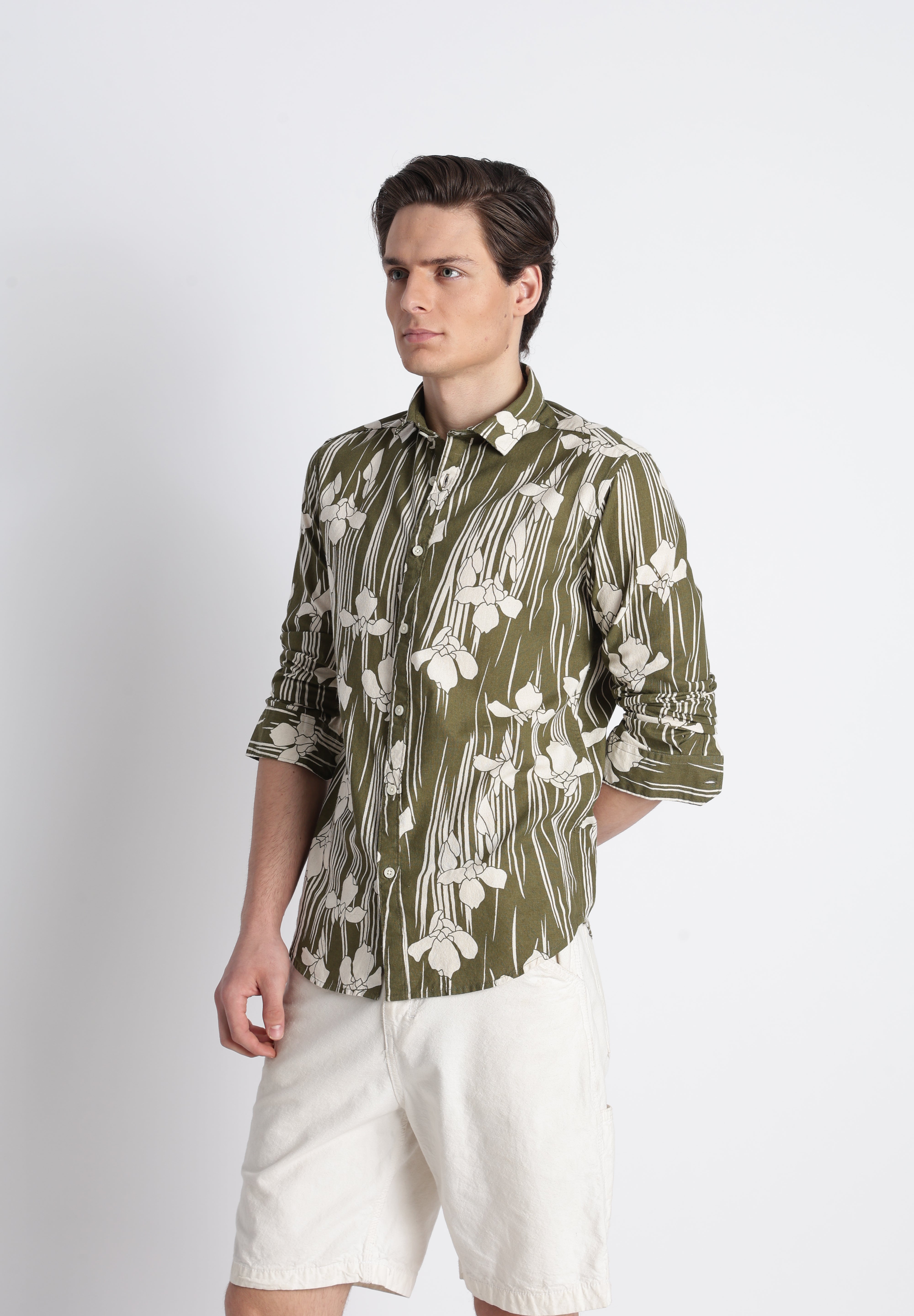 Men Abstract Block Print Shirt