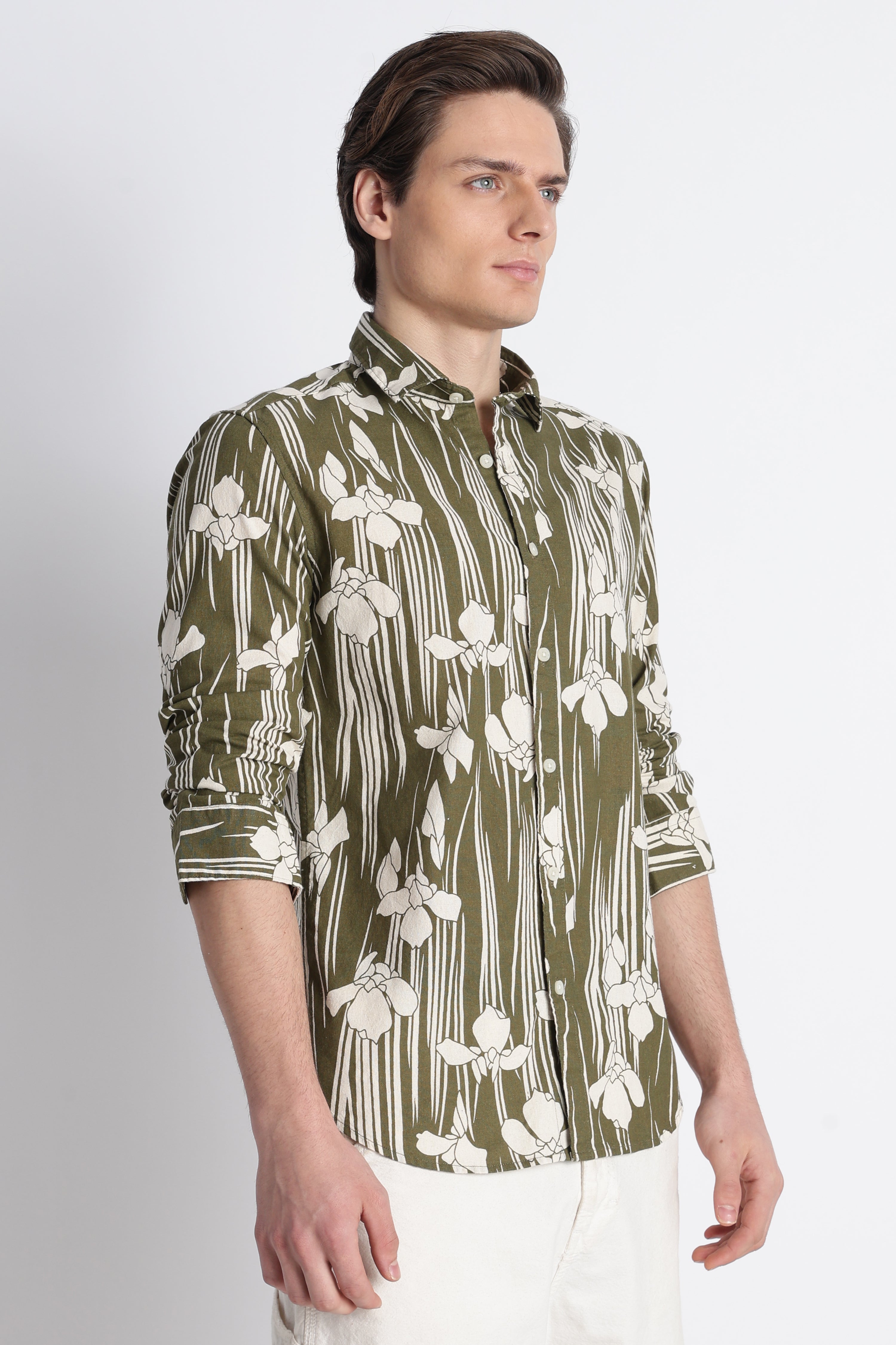 Men Abstract Block Print Shirt