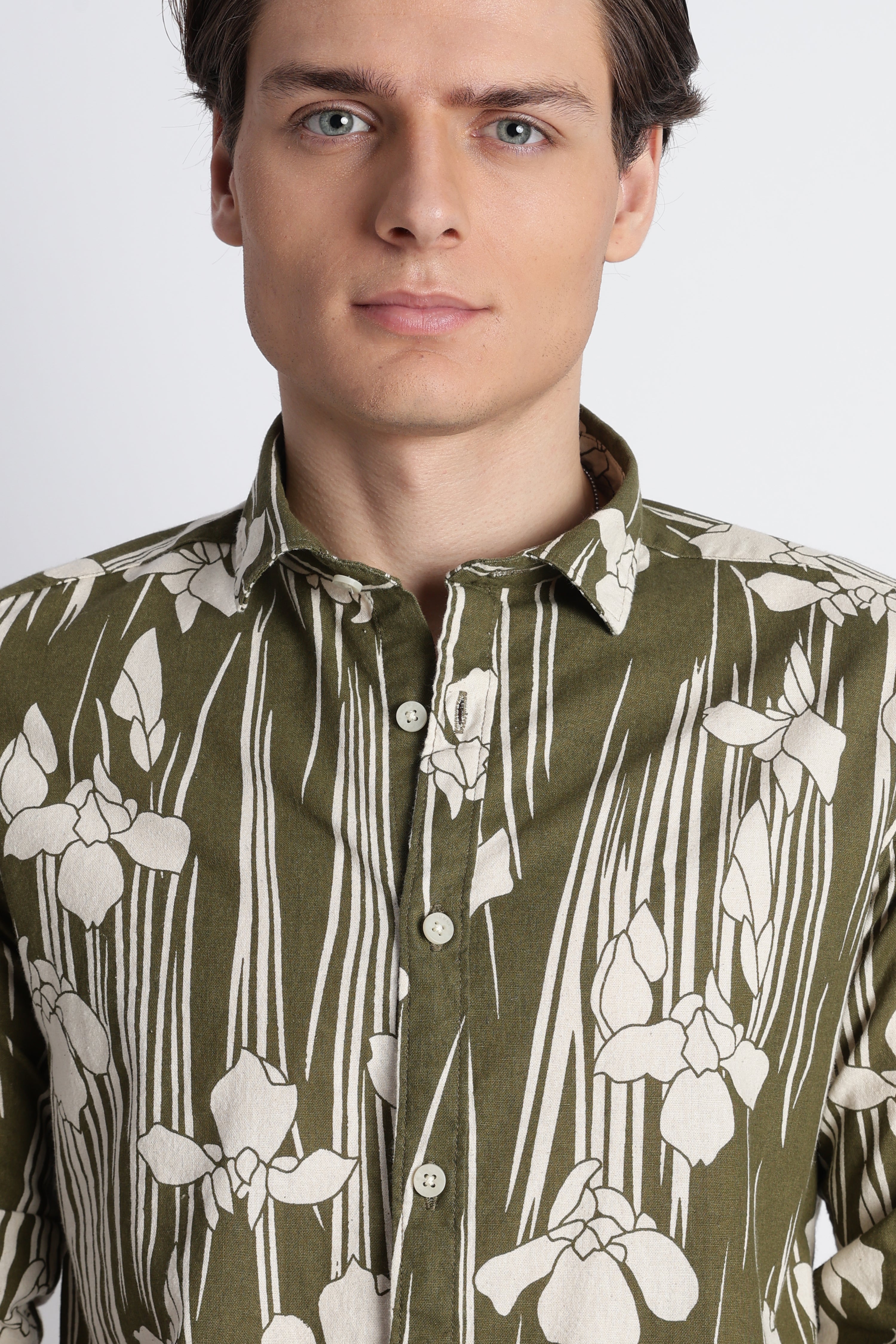 Men Abstract Block Print Shirt