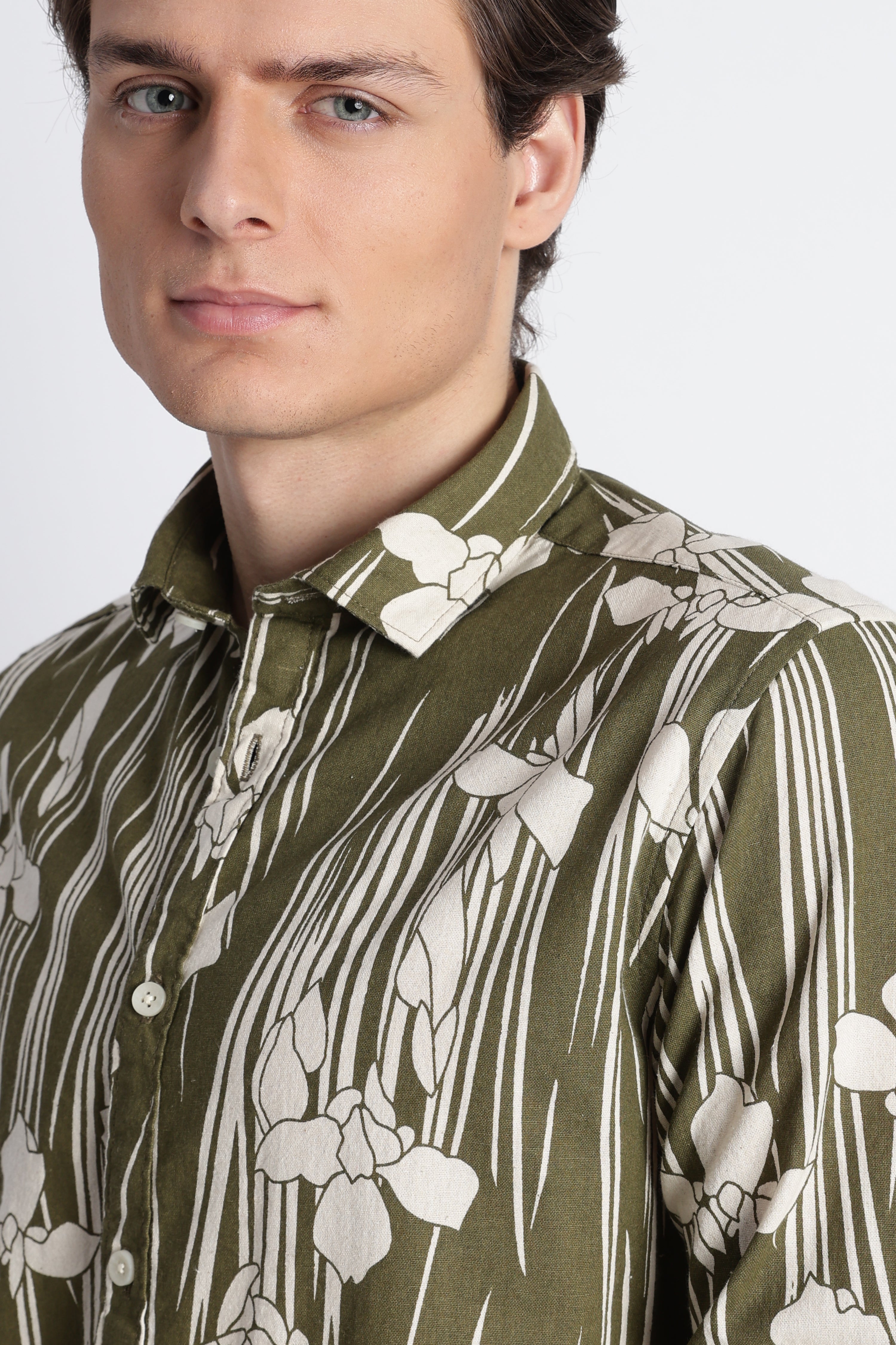 Men Abstract Block Print Shirt