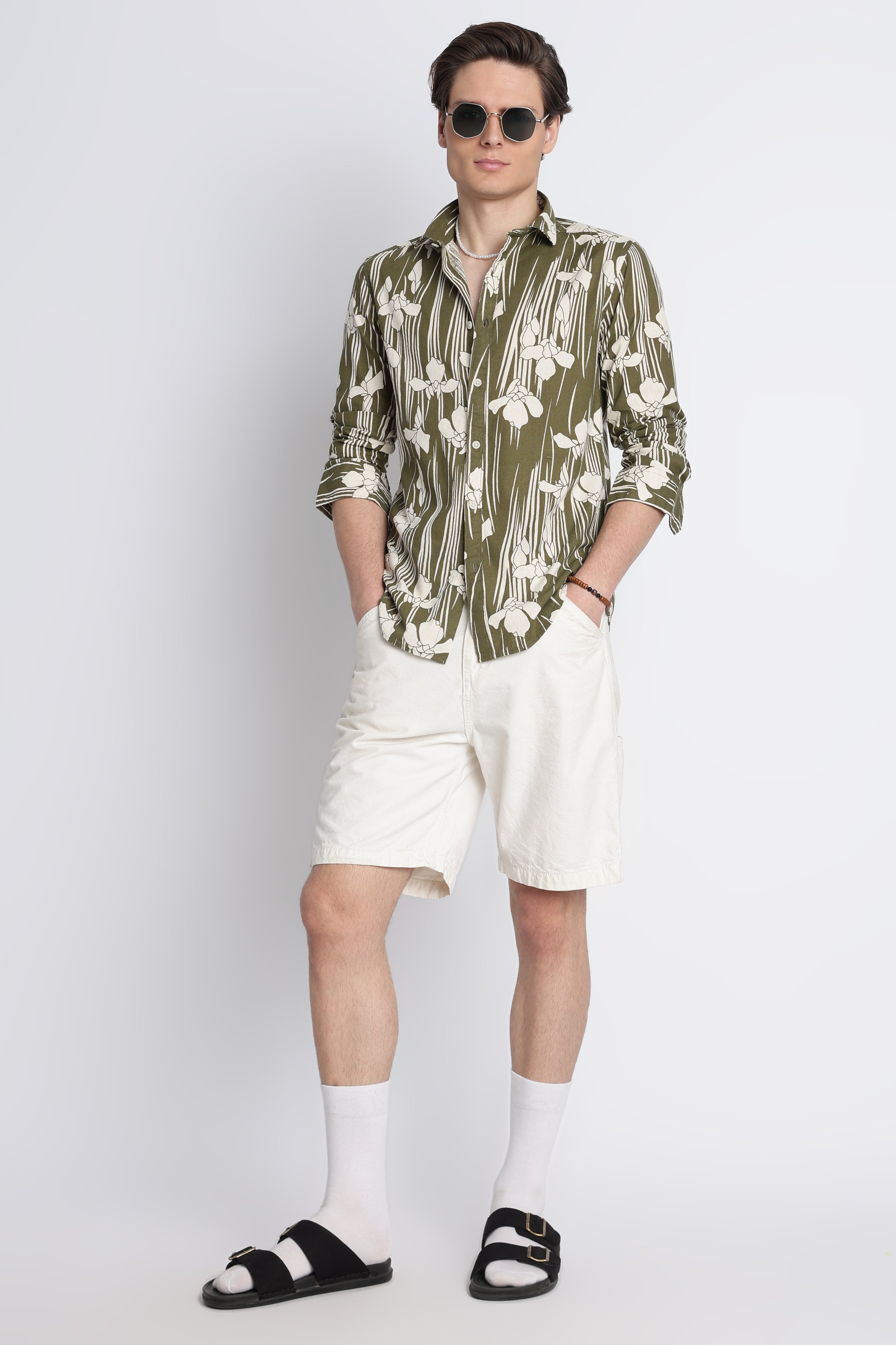 Men Abstract Block Print Shirt