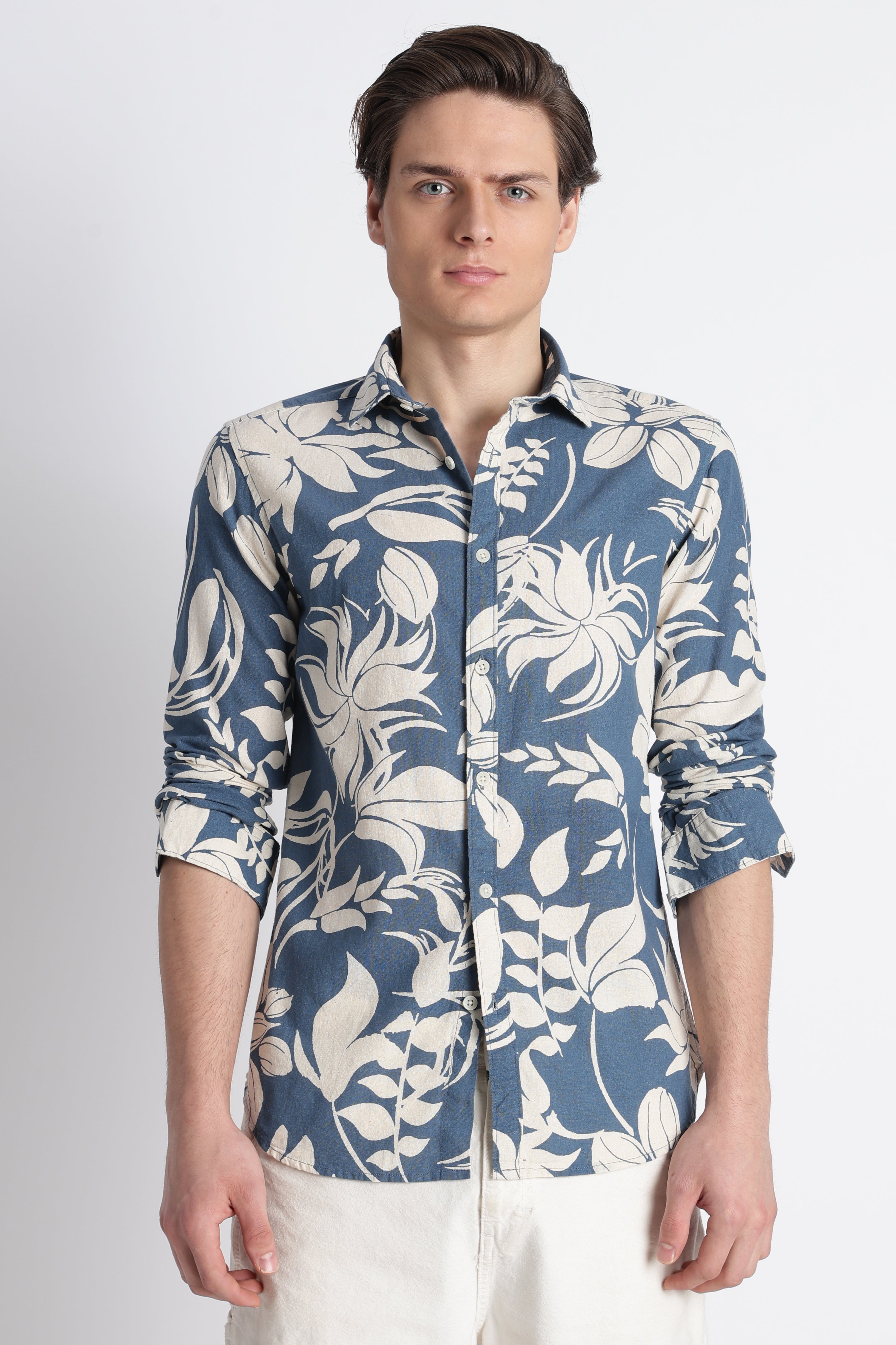 Men Abstract Block Print Shirt