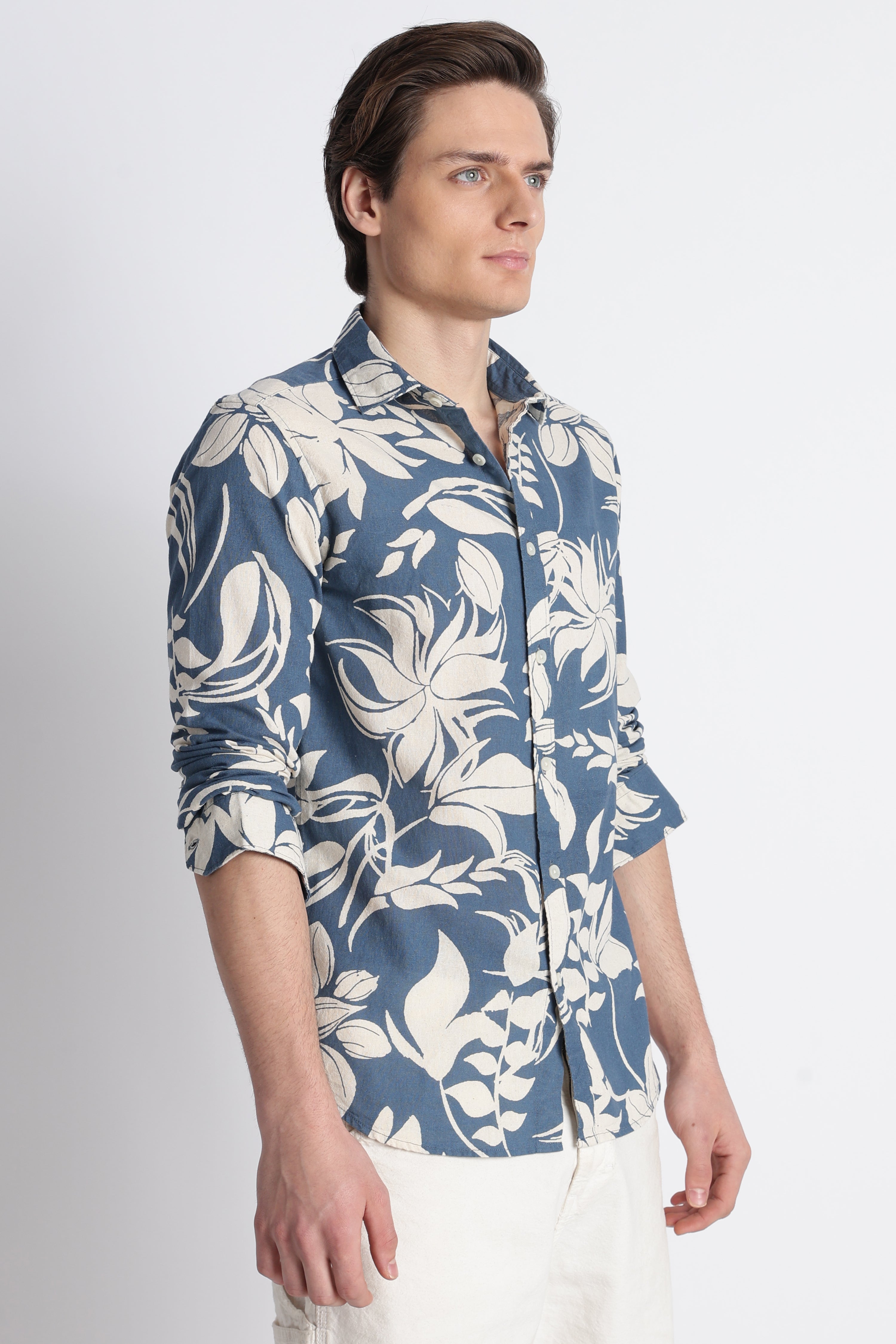 Men Abstract Block Print Shirt