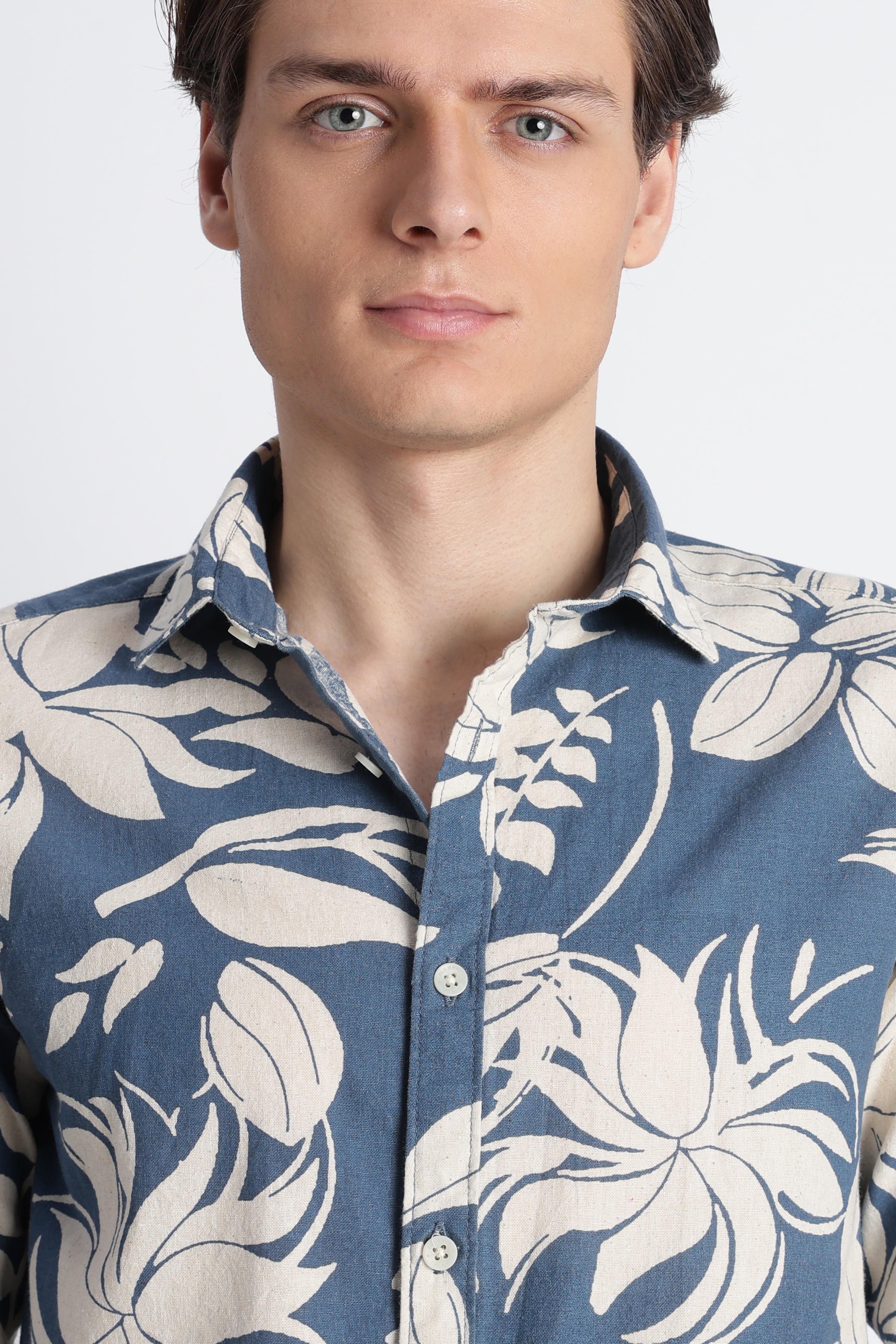 Men Abstract Block Print Shirt