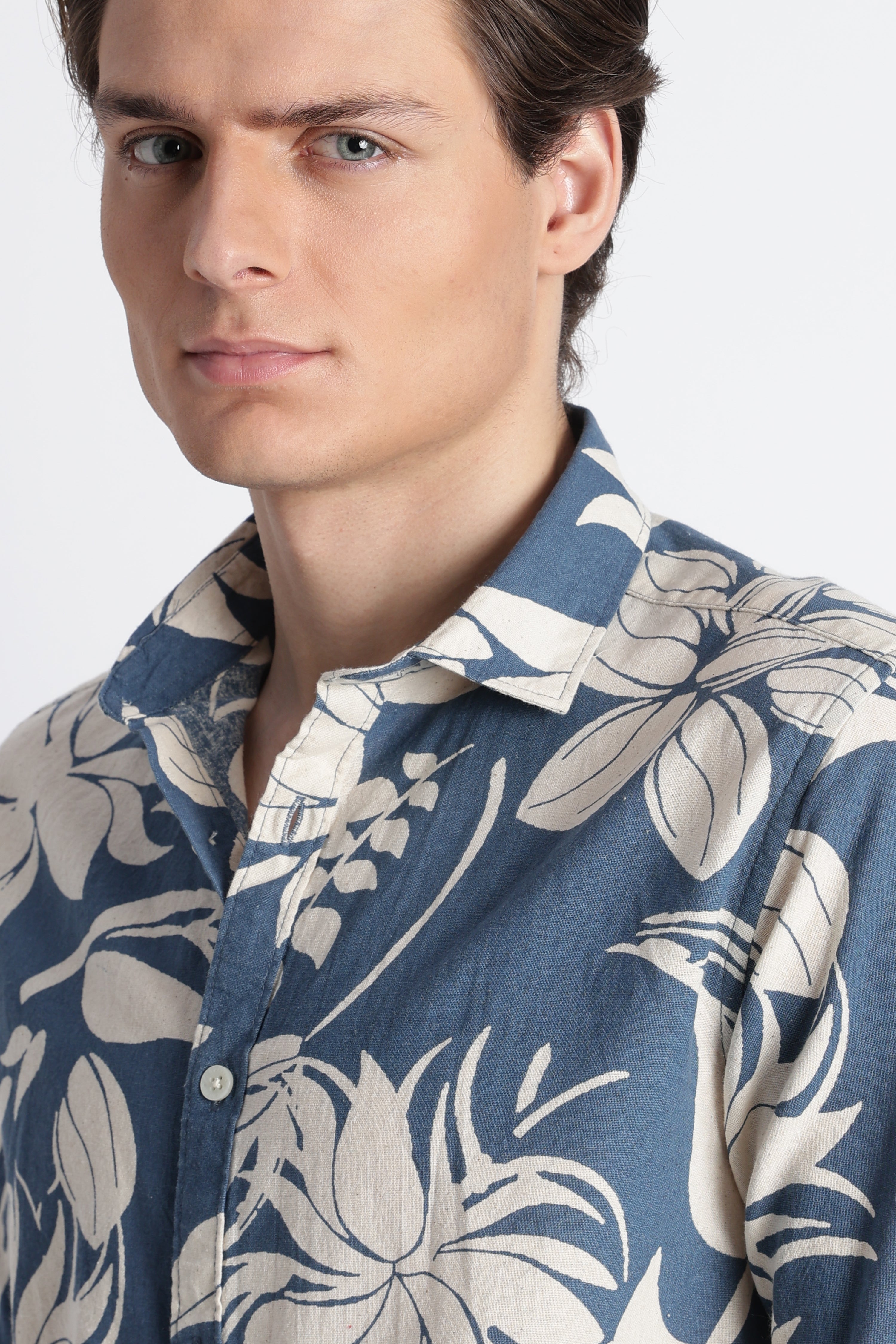 Men Abstract Block Print Shirt