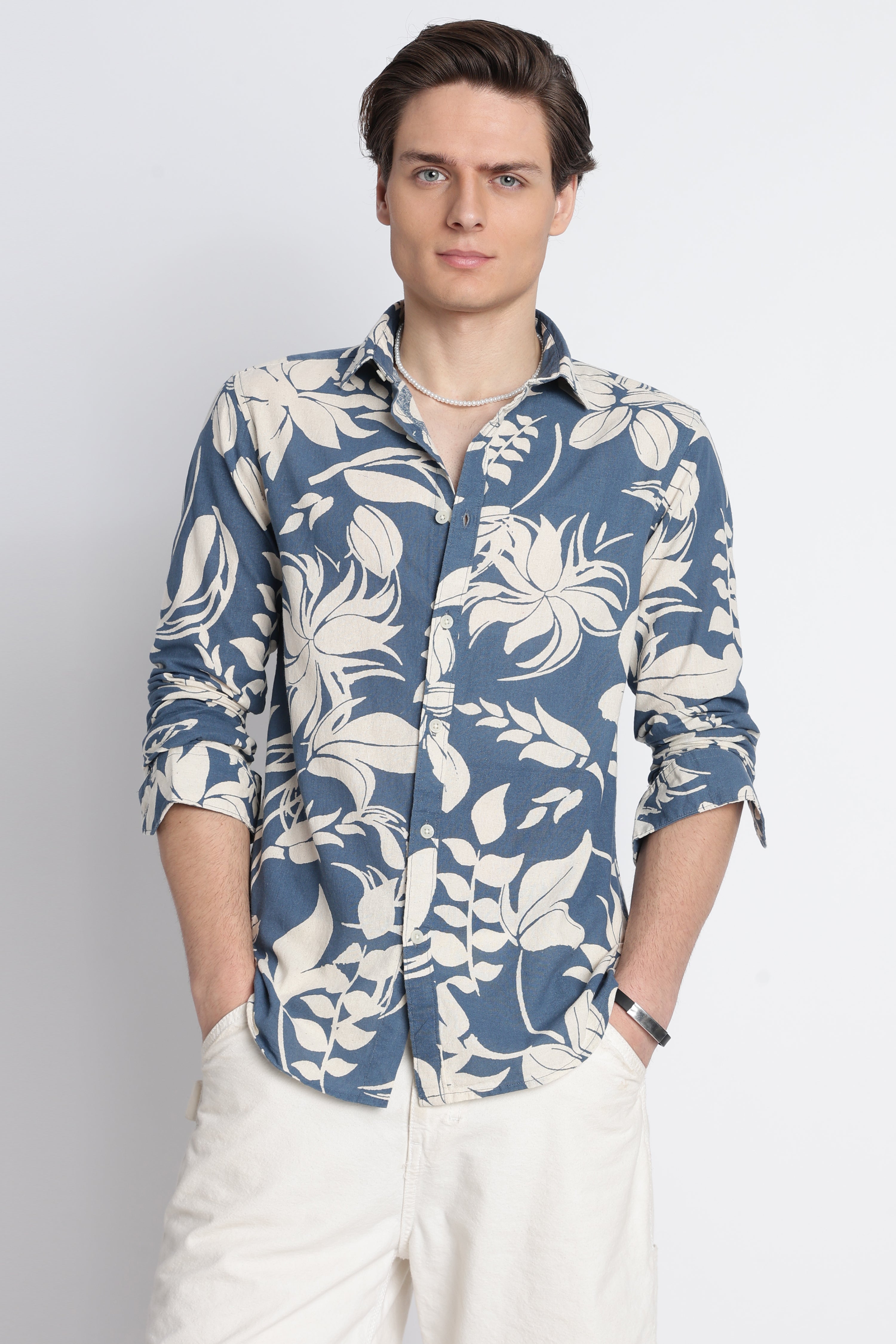 Men Abstract Block Print Shirt
