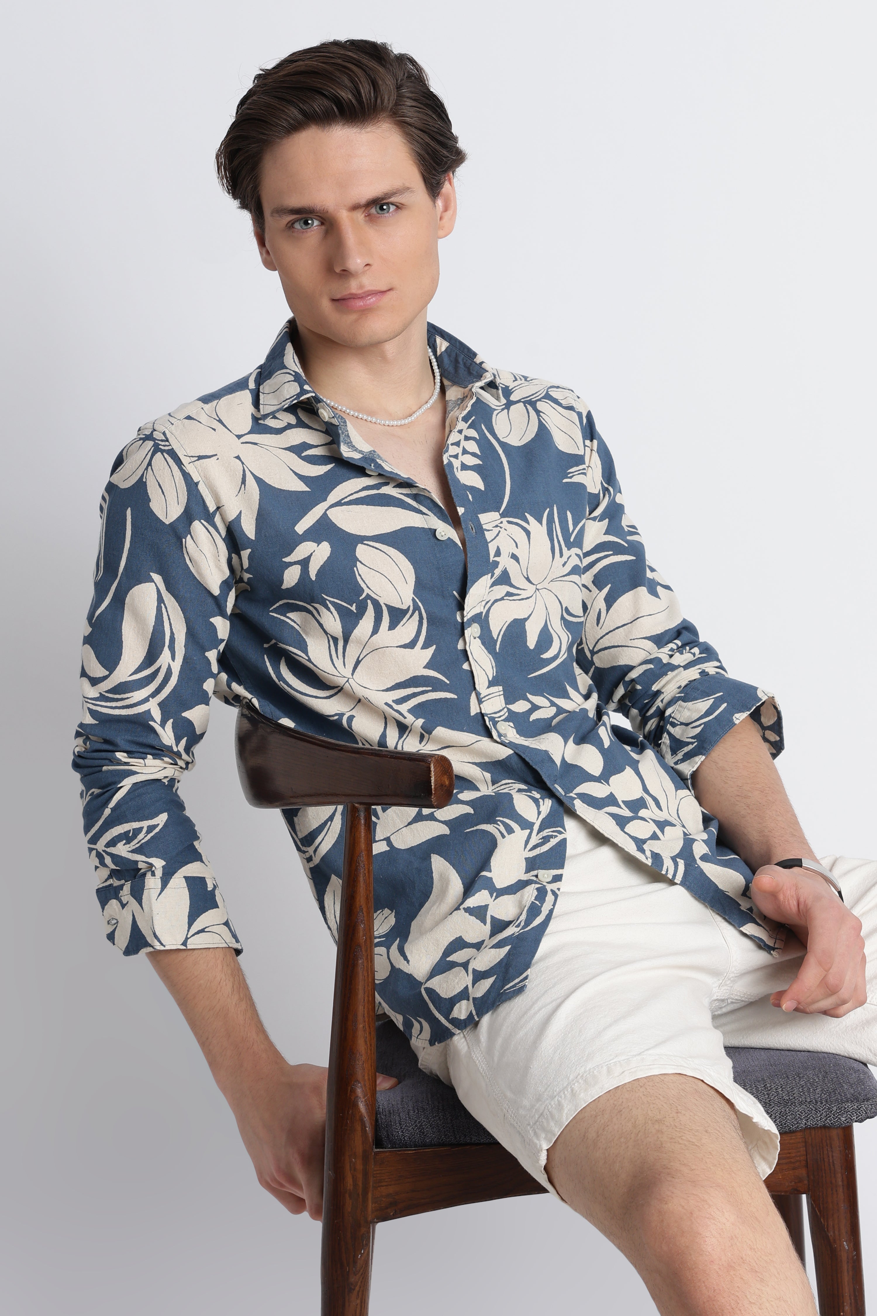 Men Abstract Block Print Shirt
