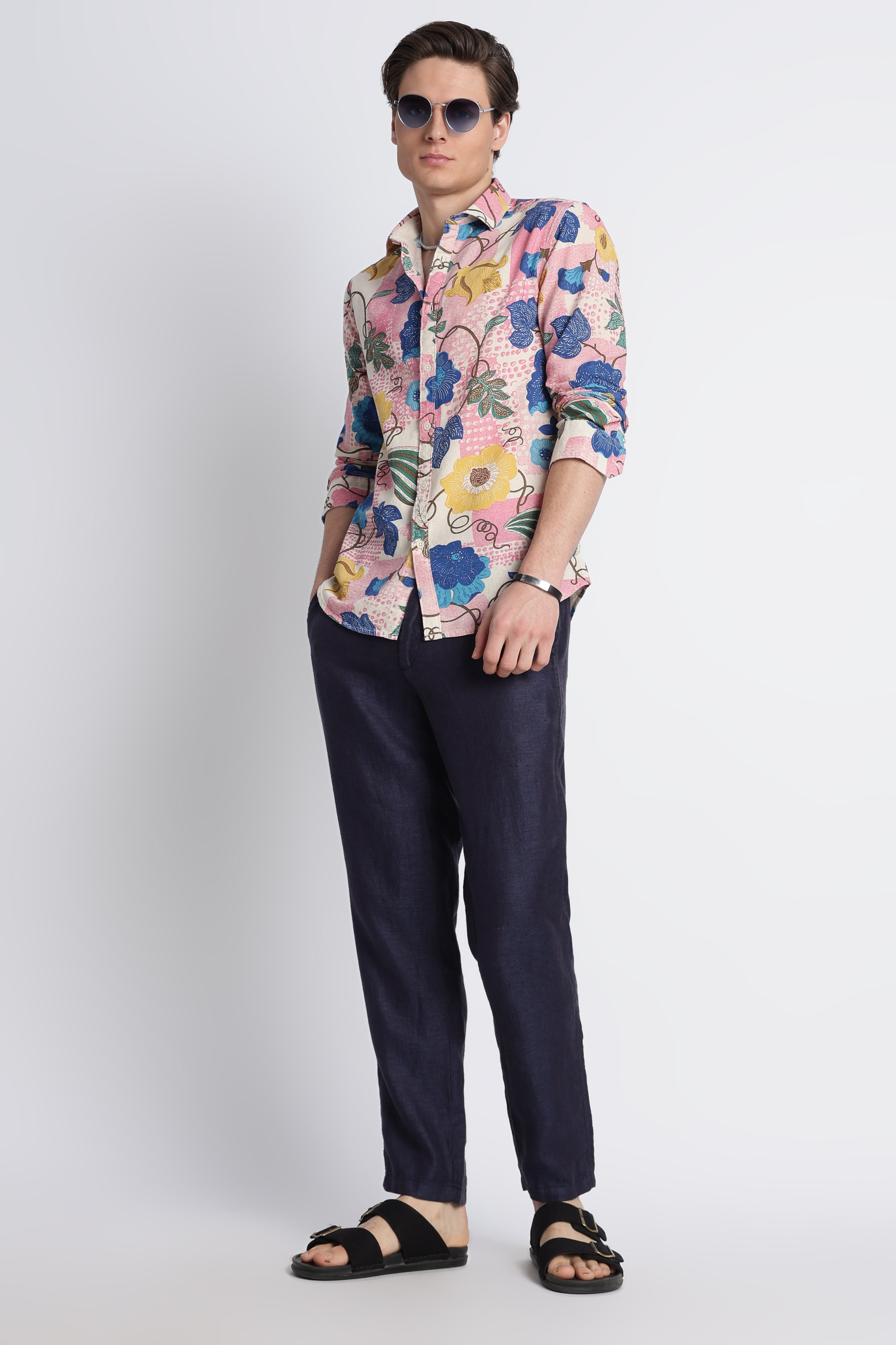 Men Abstract Block Print Shirt