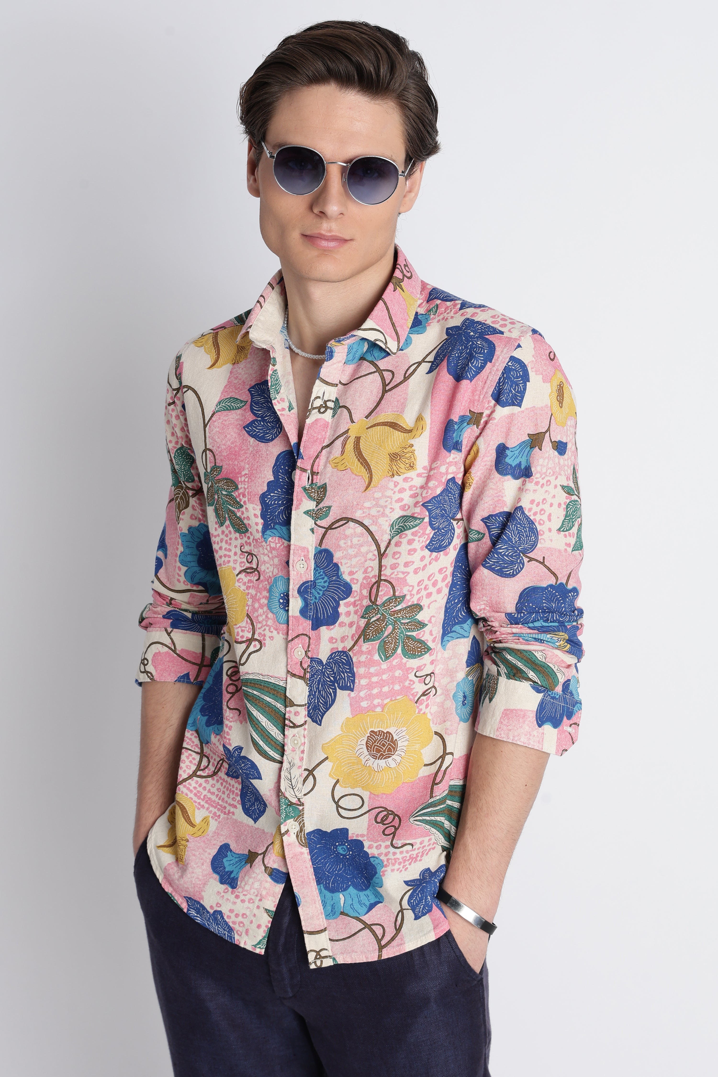 Men Abstract Block Print Shirt