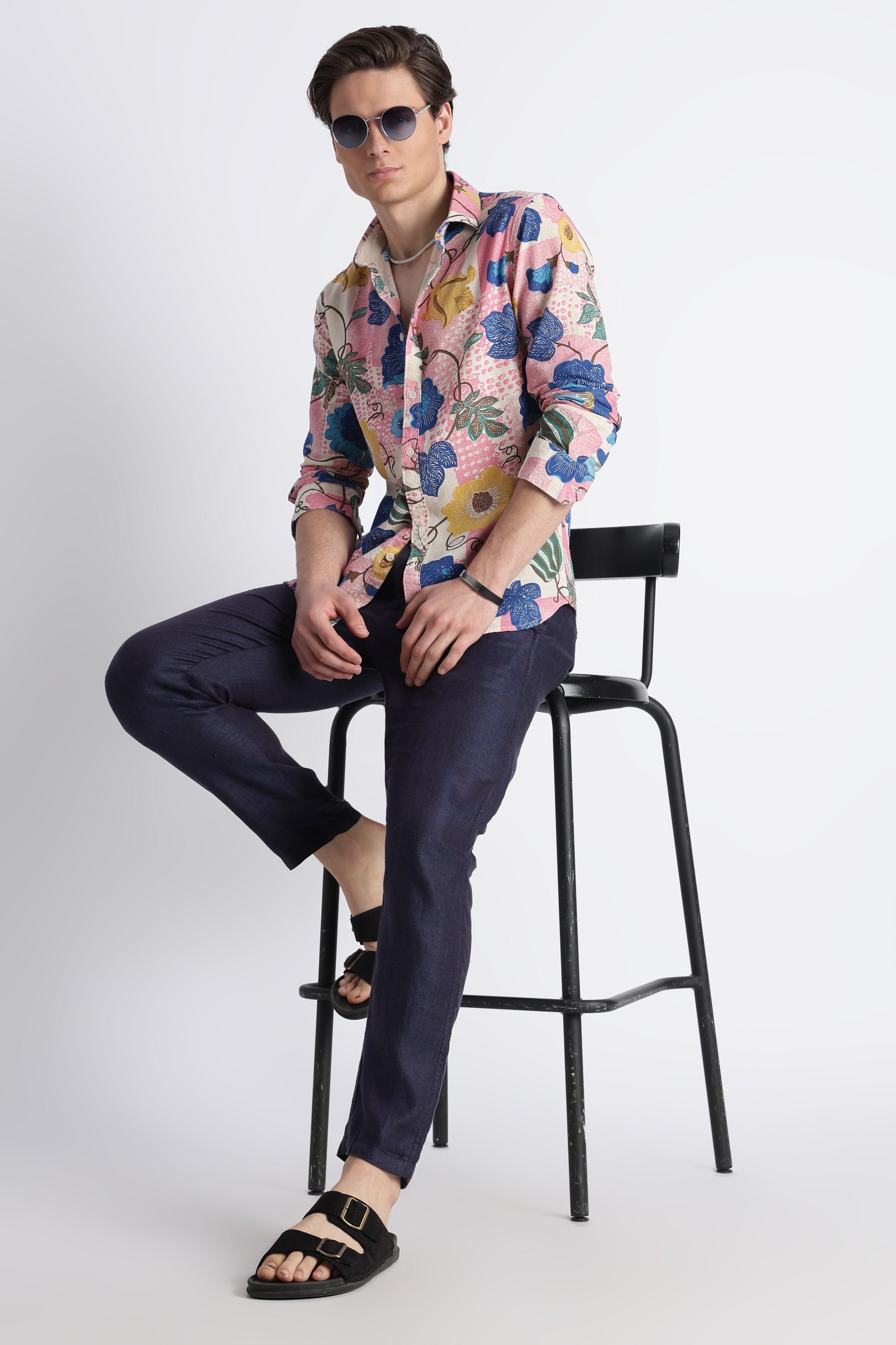Men Abstract Block Print Shirt