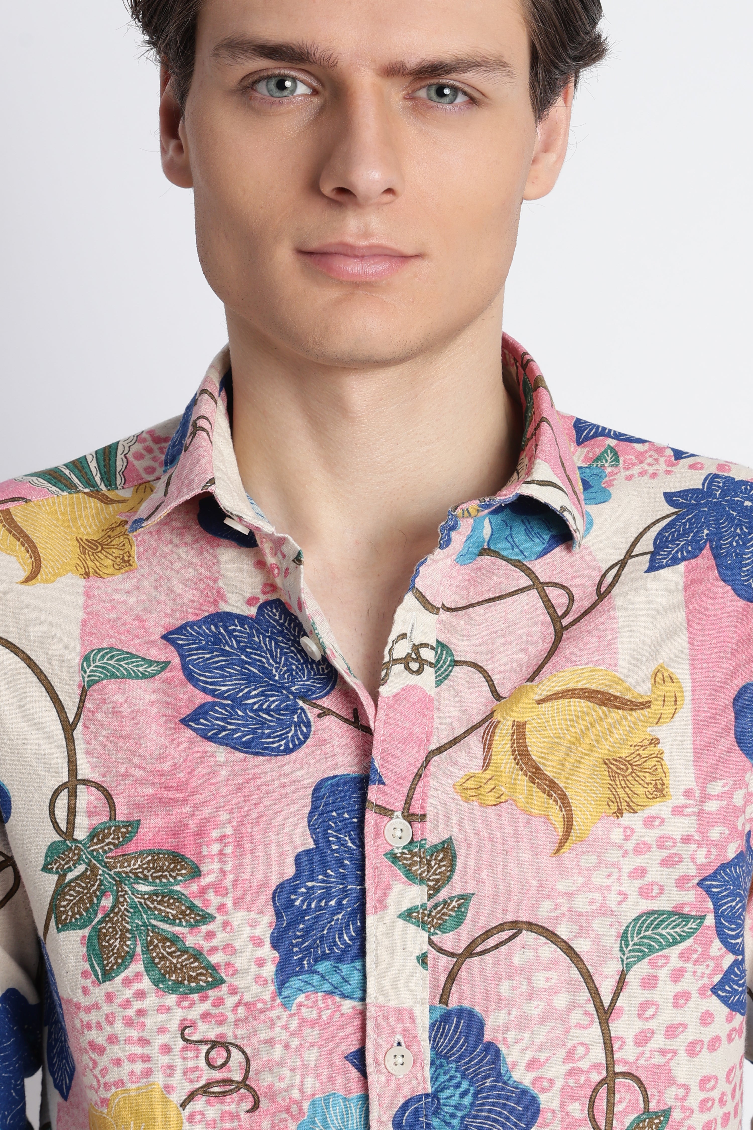 Men Abstract Block Print Shirt