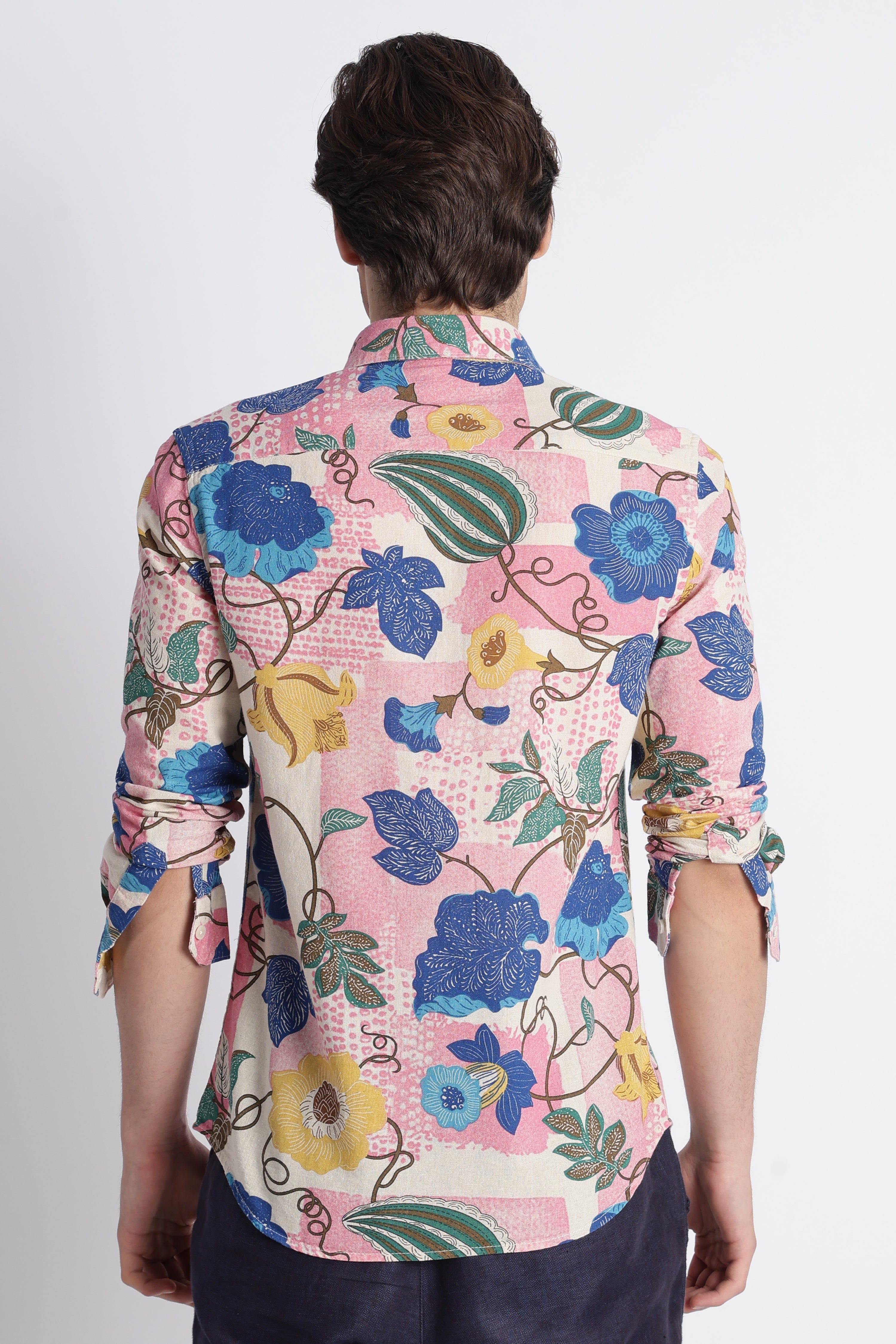 Men Abstract Block Print Shirt