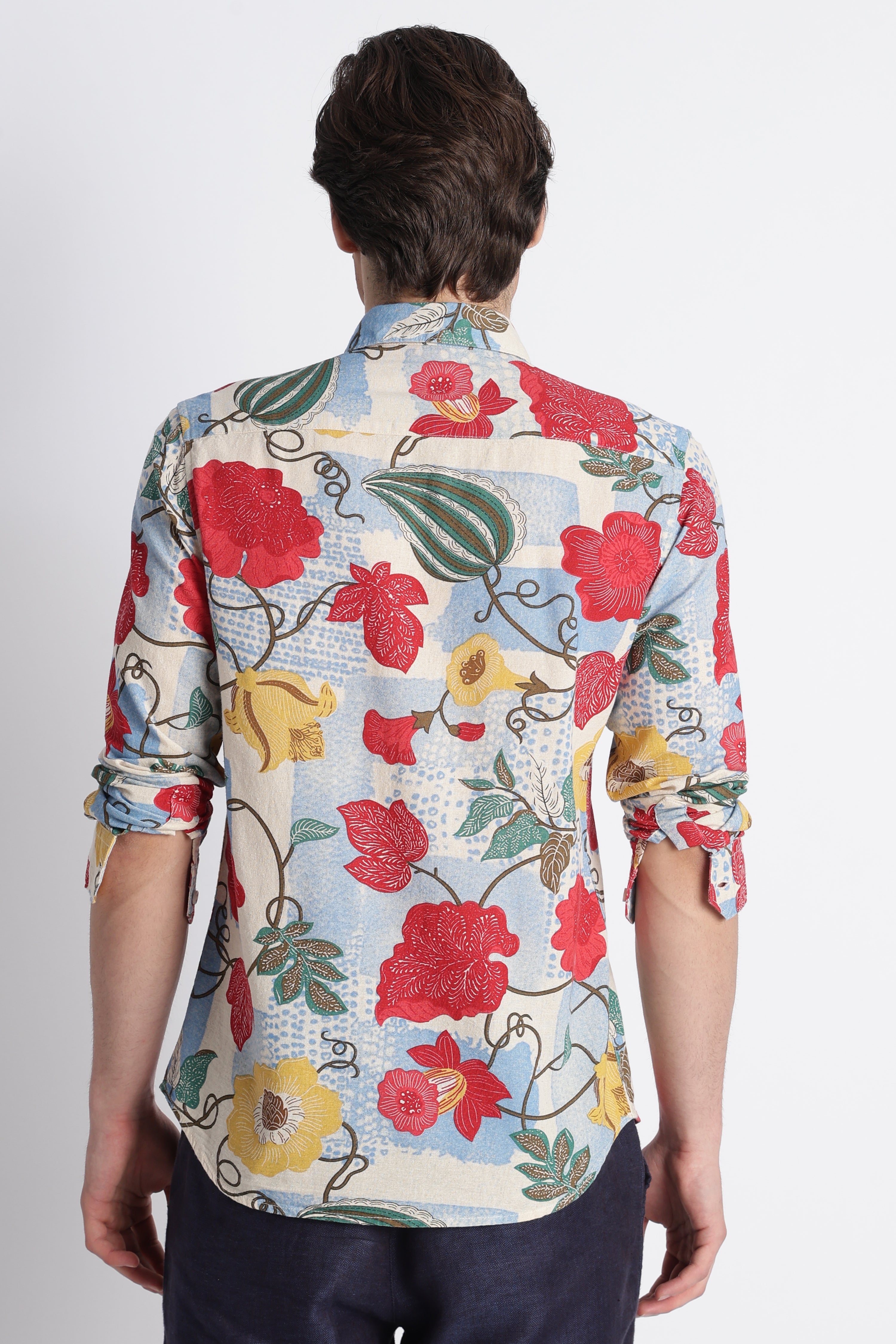 Men Abstract Block Print Shirt