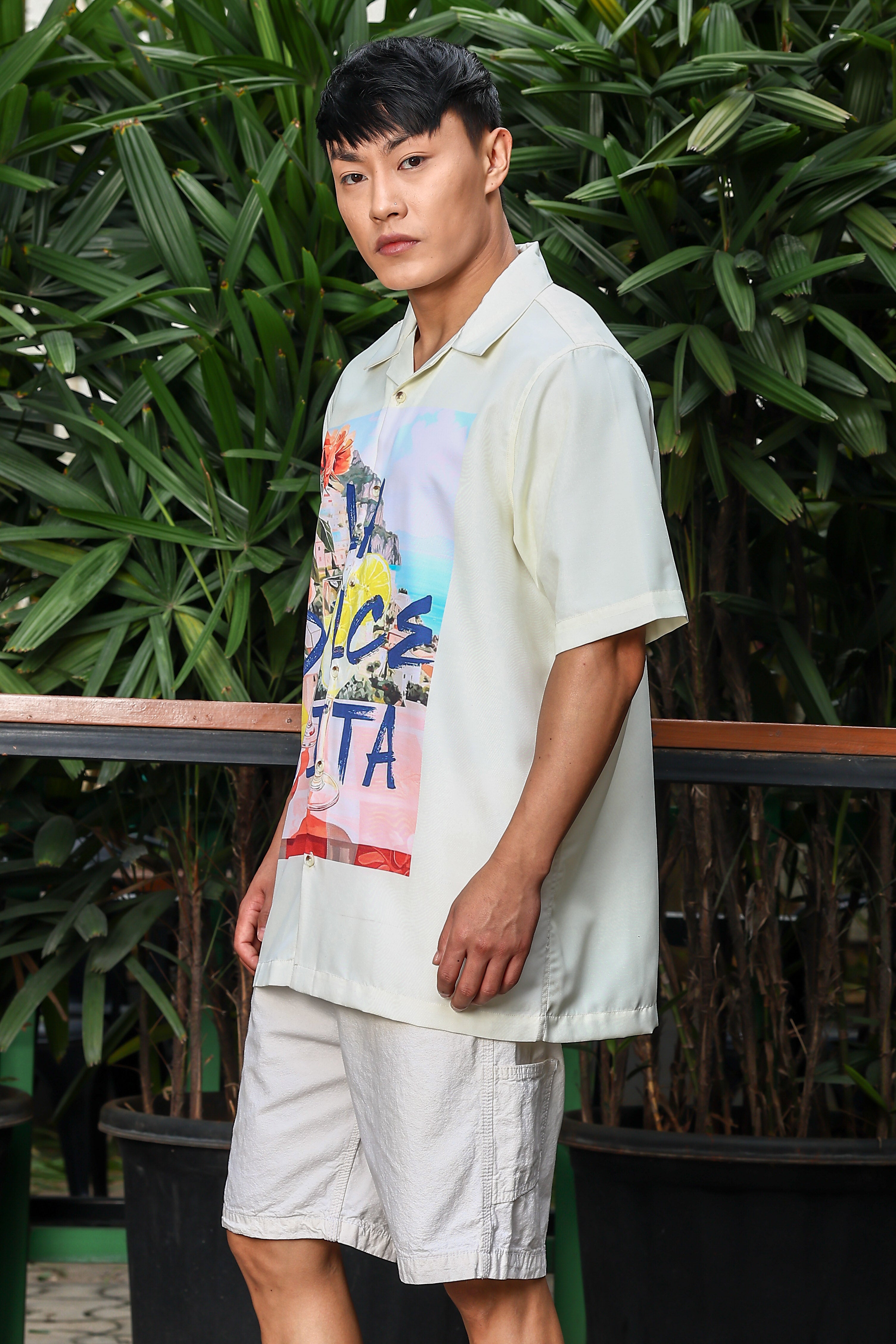 Men Yellow Relaxed Fit Resort Shirt