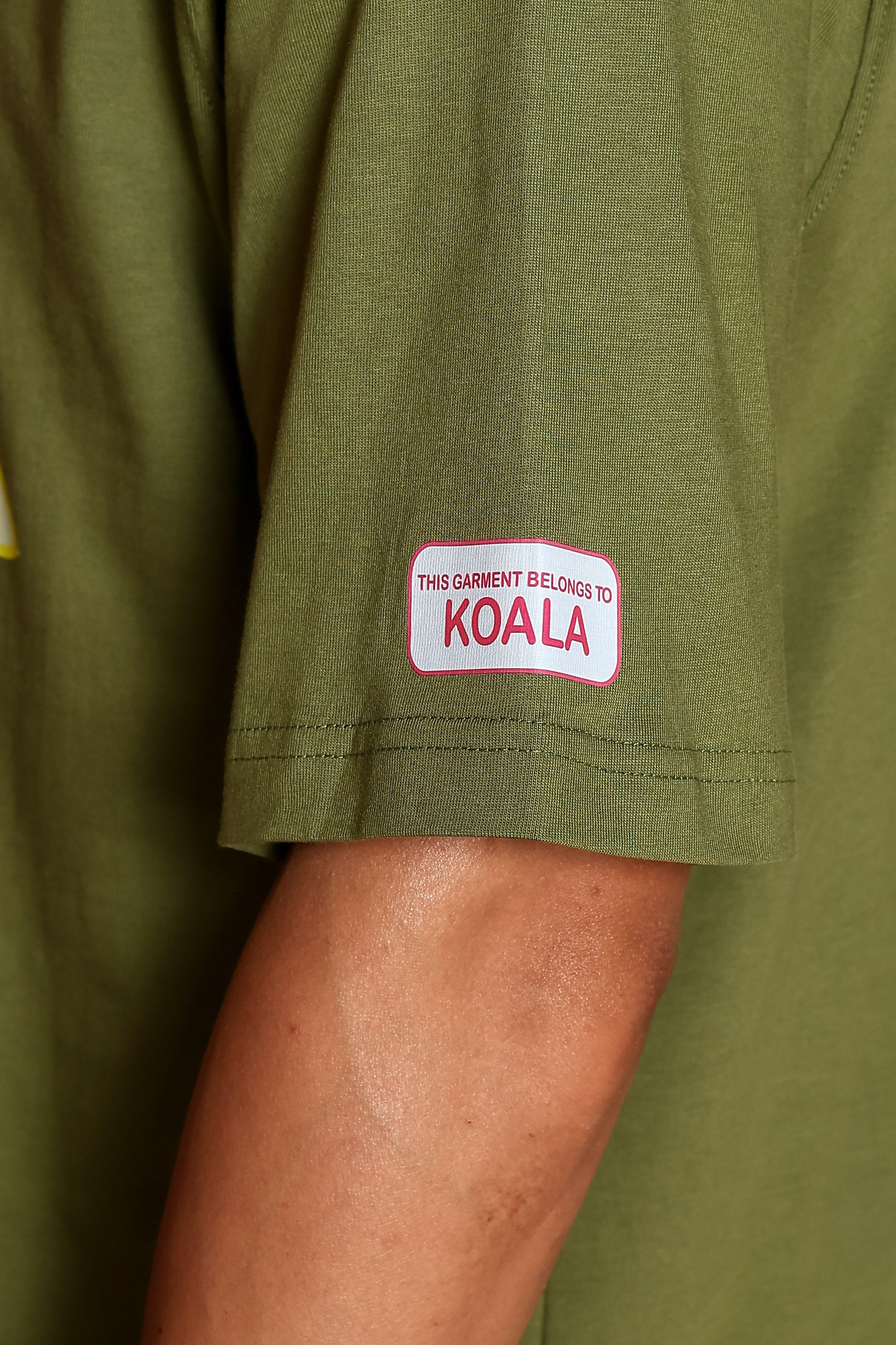 Unisex Olive Oversized Print T-shirt