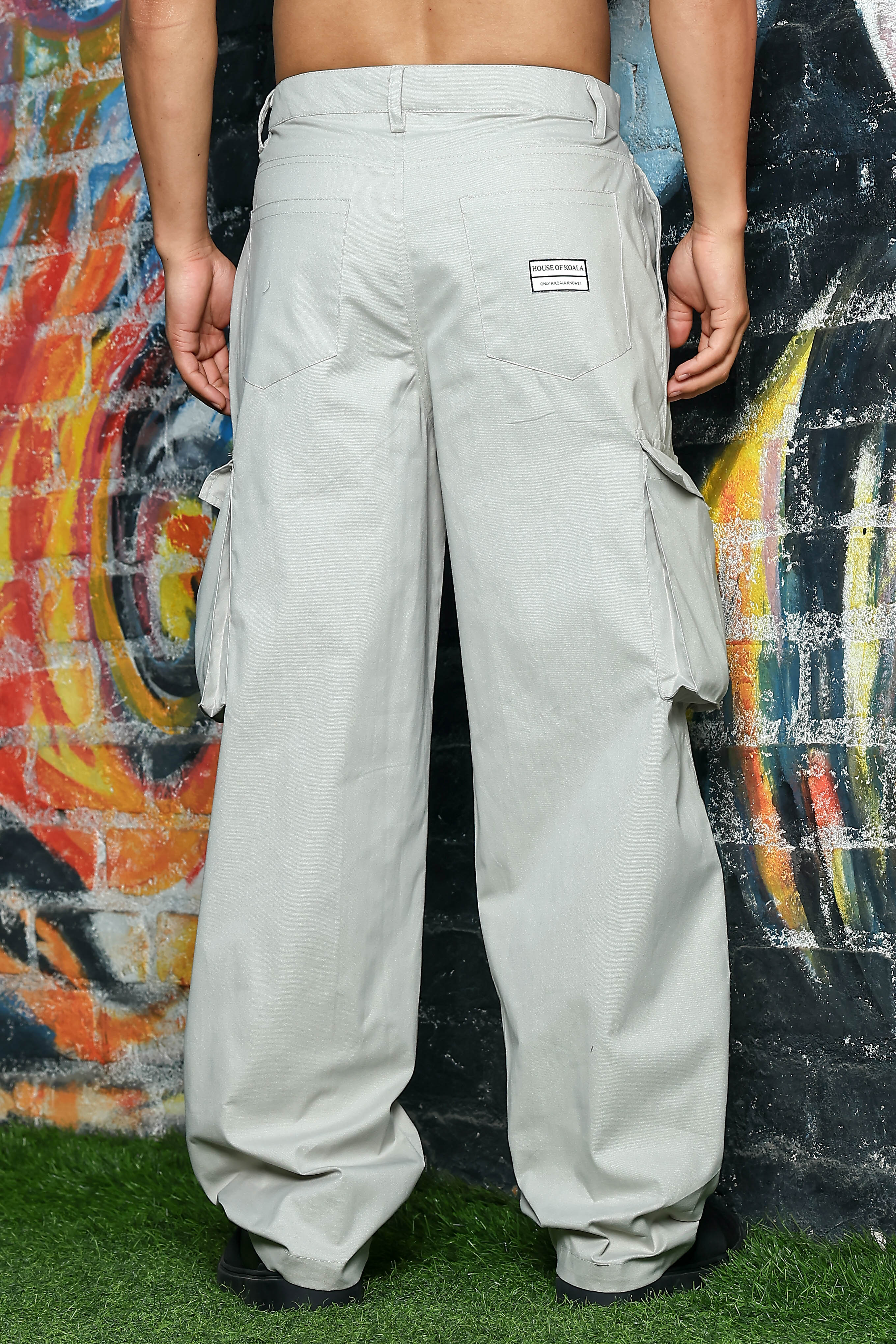 Unisex Grey Cargo Trousers