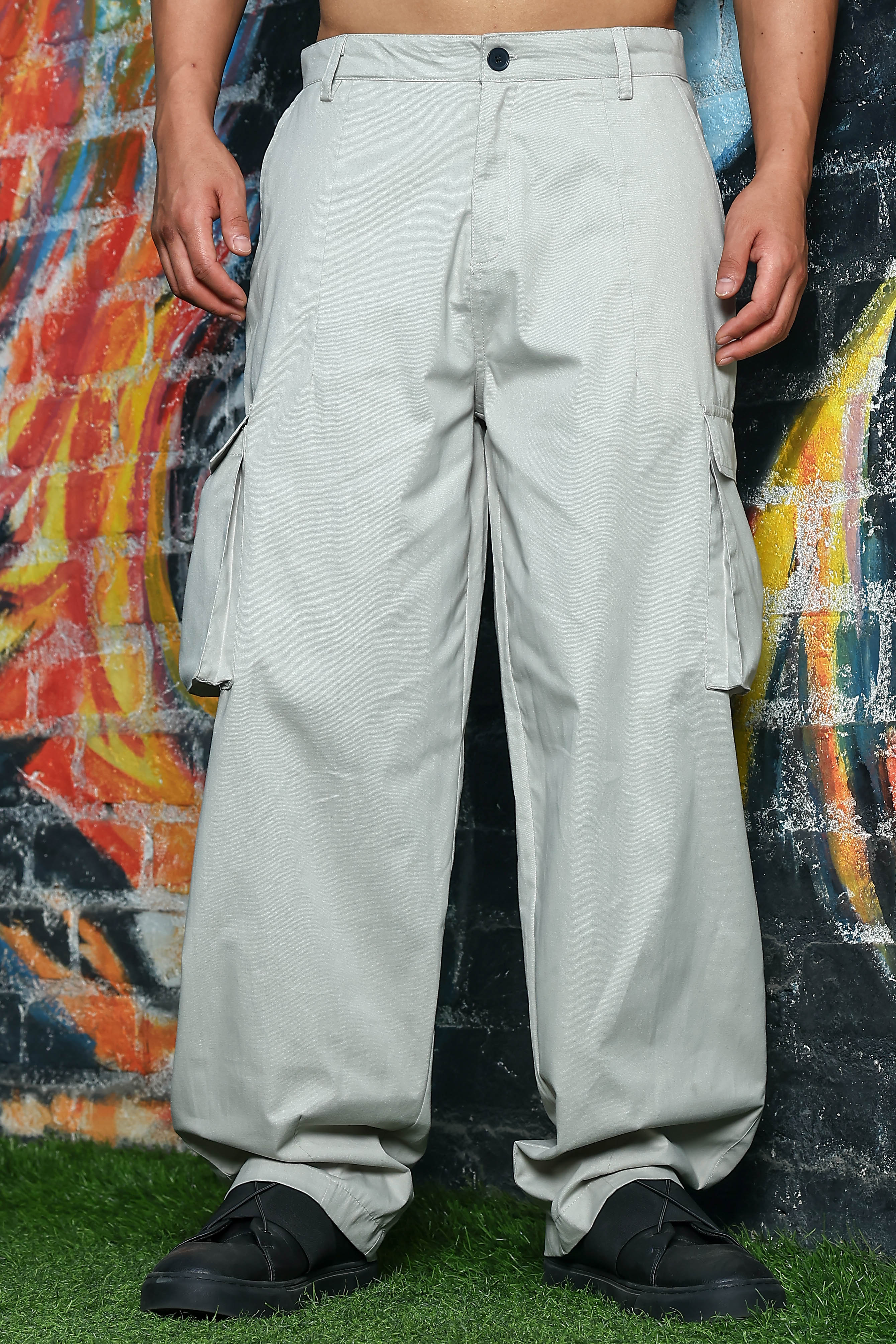 Unisex Grey Cargo Trousers