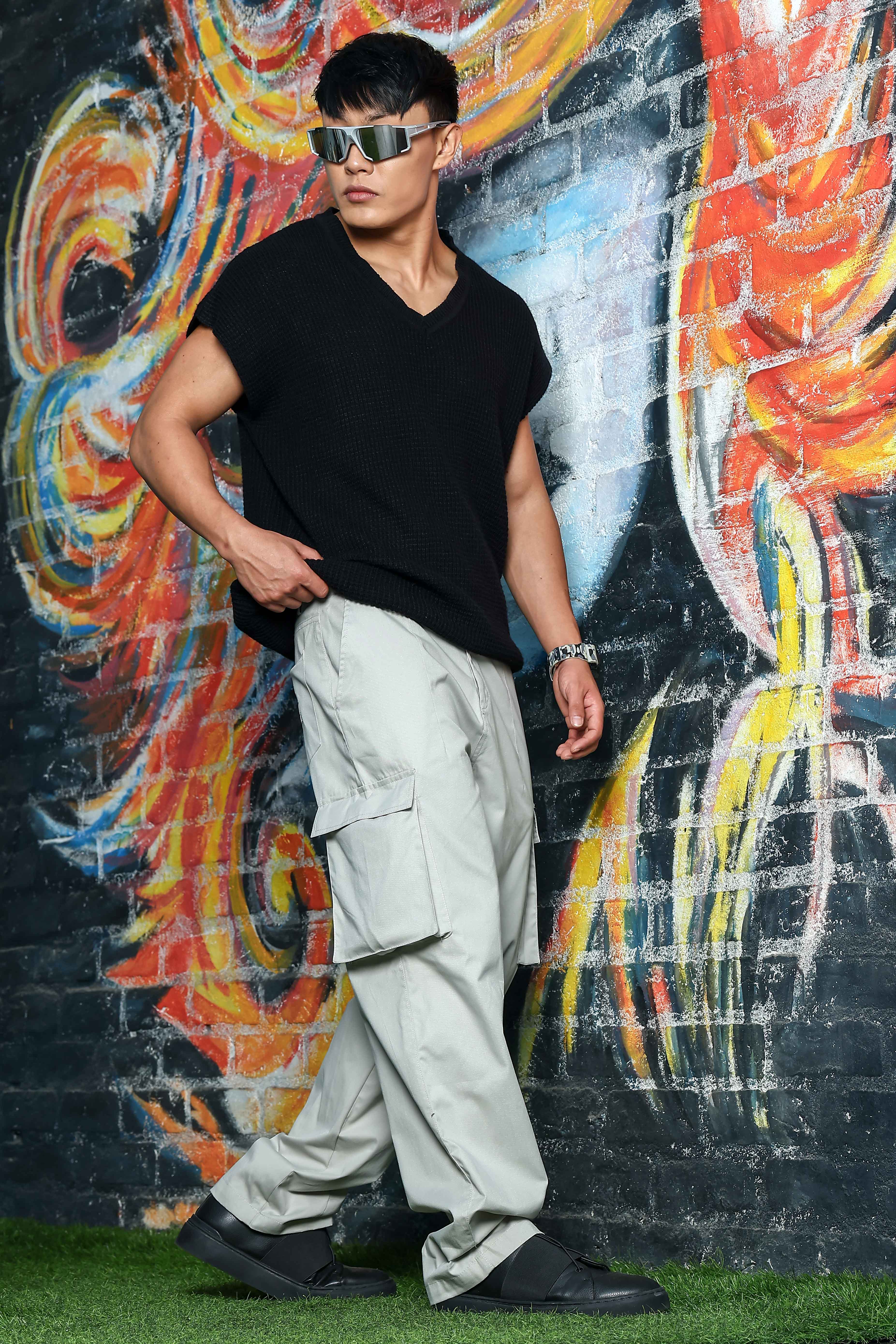 Unisex Grey Cargo Trousers