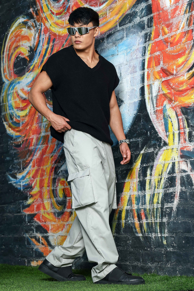 Unisex Grey Cargo Trousers