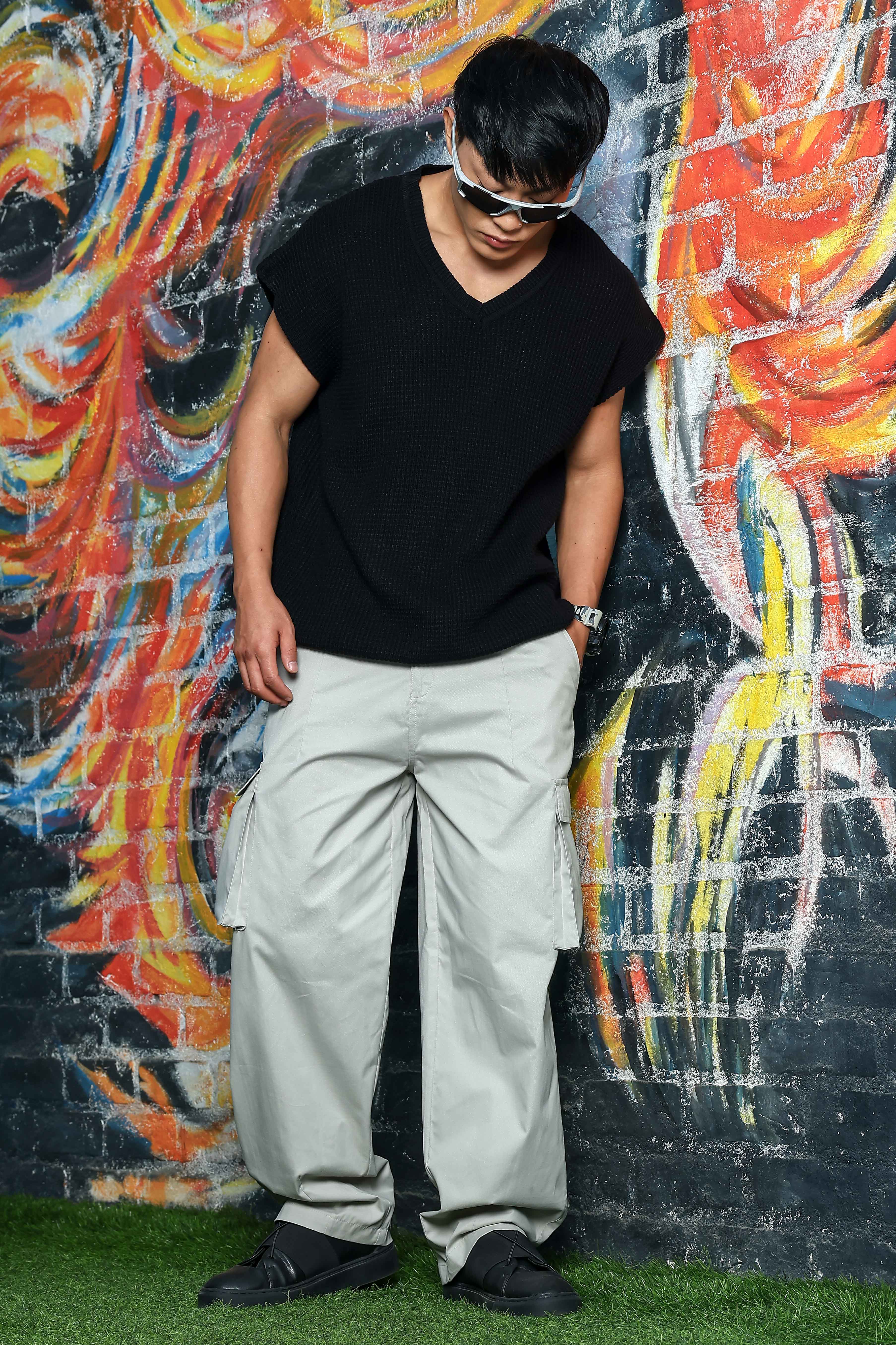 Unisex Grey Cargo Trousers