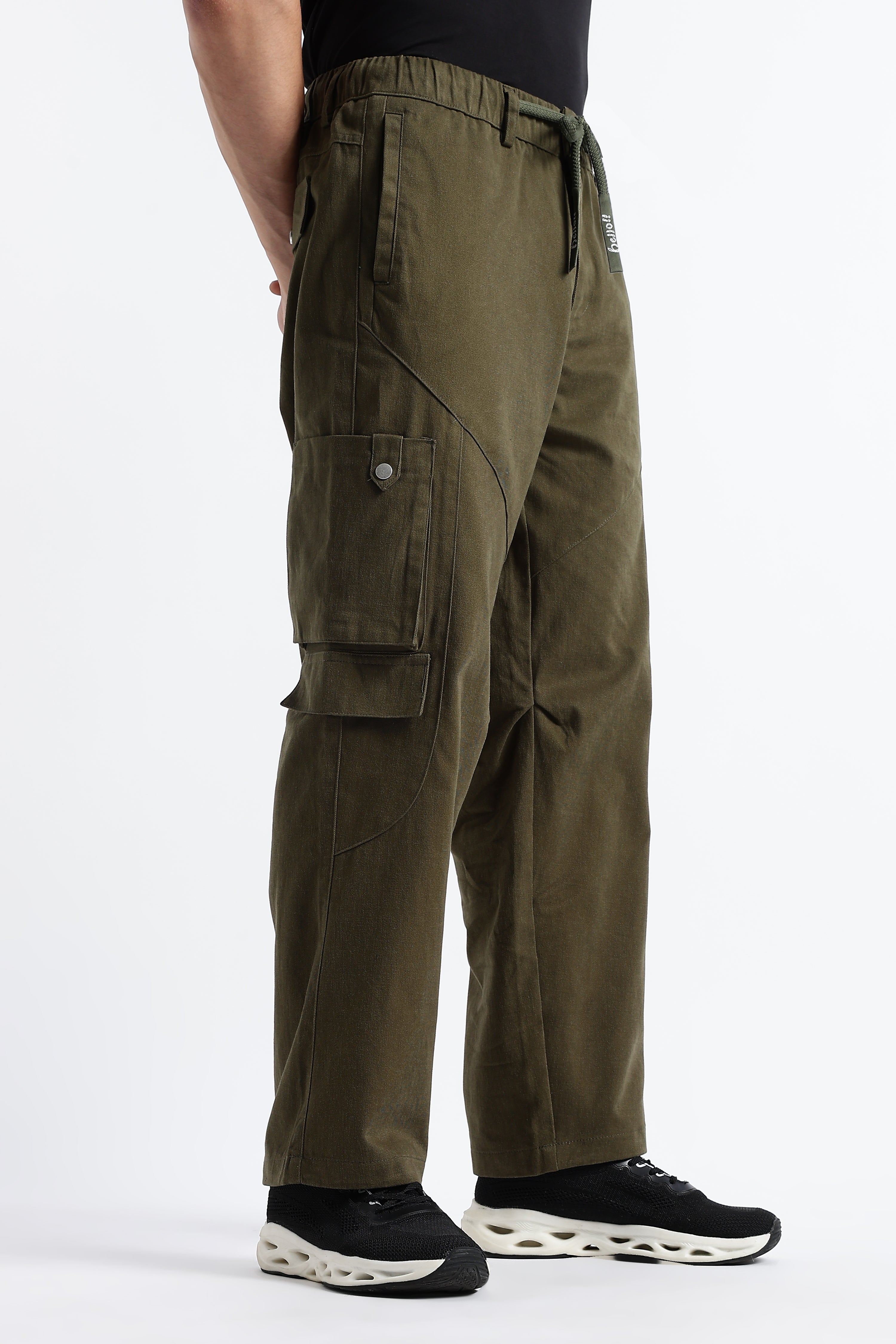 Men Drawstring Cargo Trousers