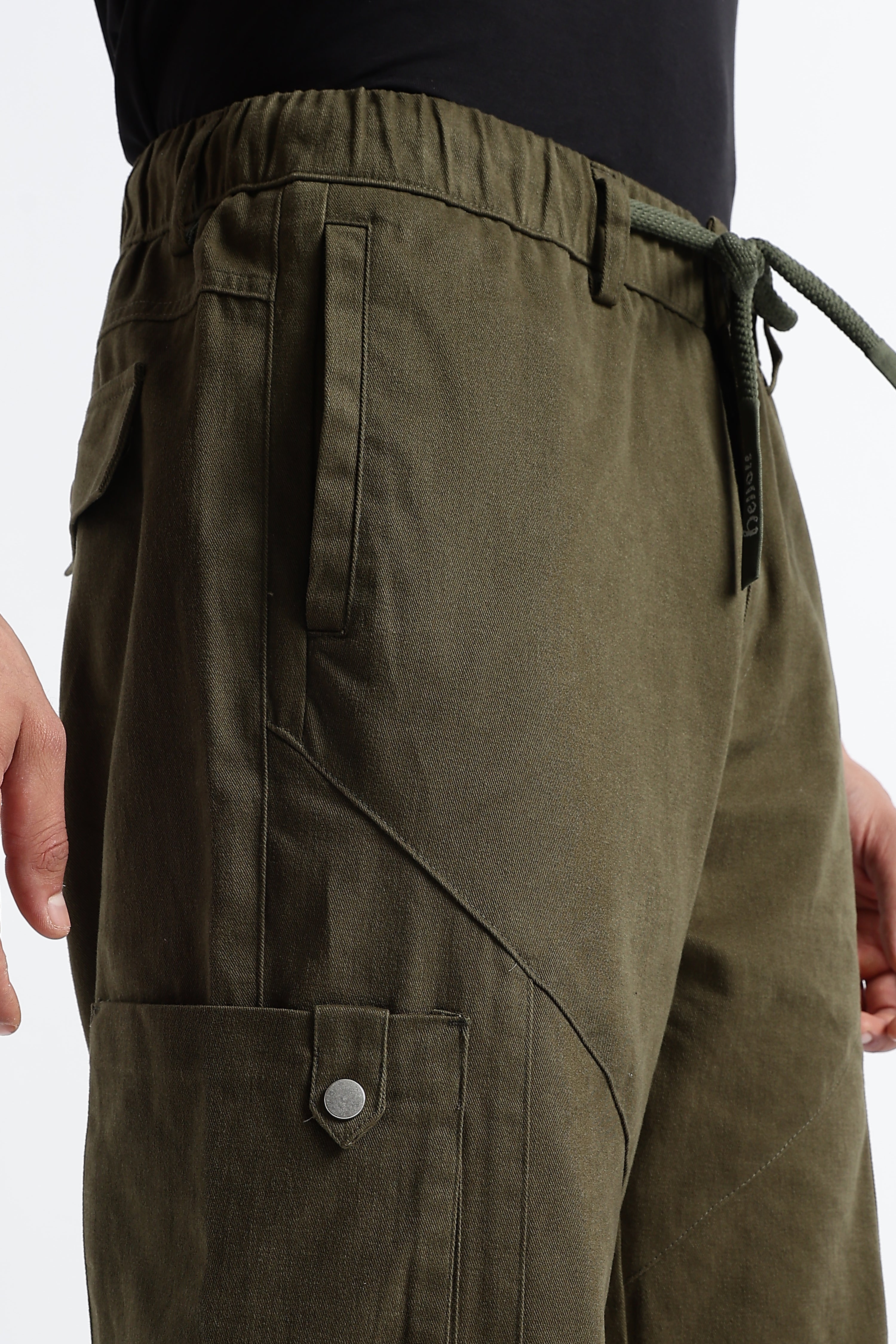 Men Drawstring Cargo Trousers